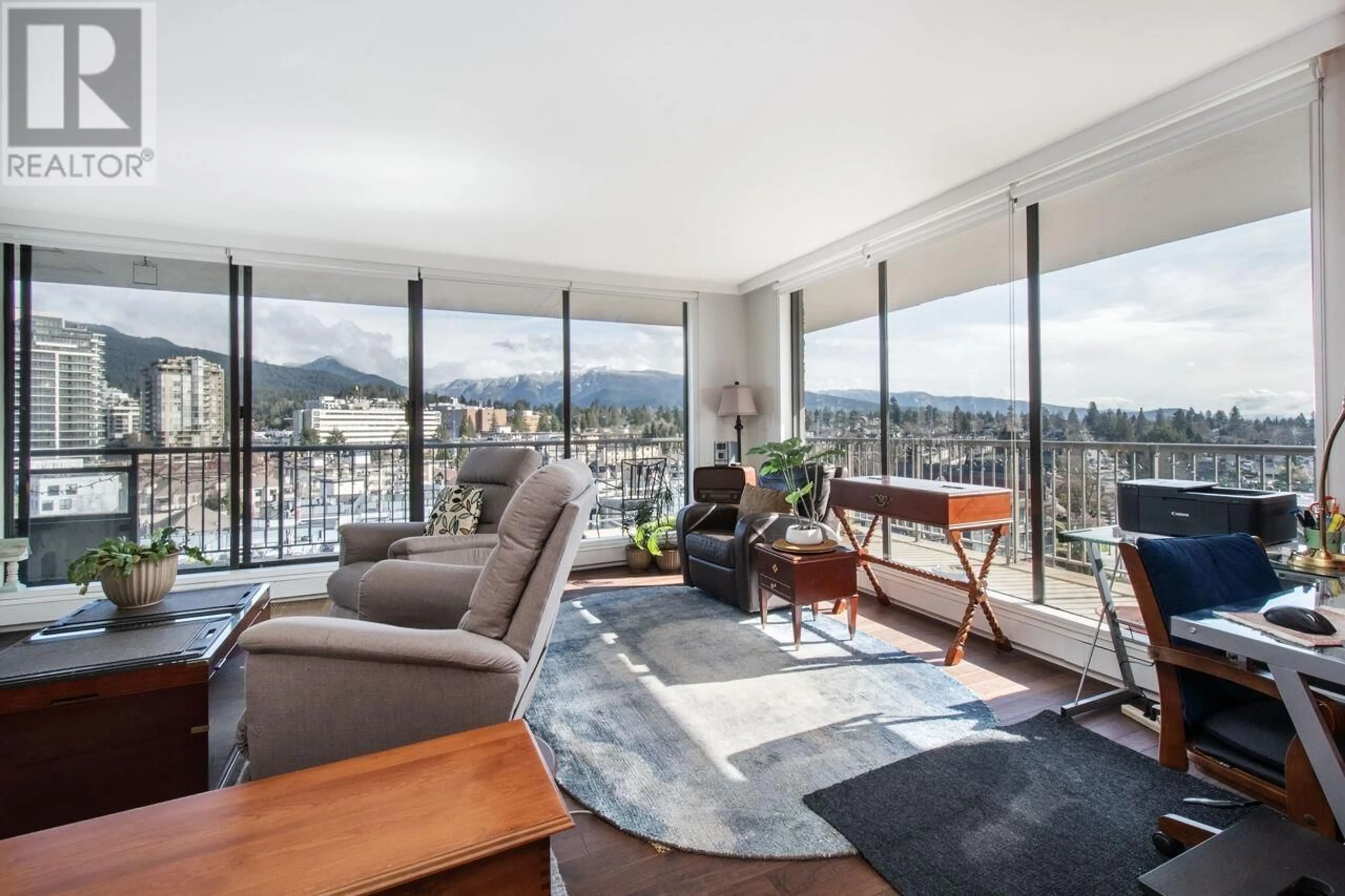 Living room with furniture, unknown for 1403 - 140 KEITH ROAD, North Vancouver British Columbia V7L4M9