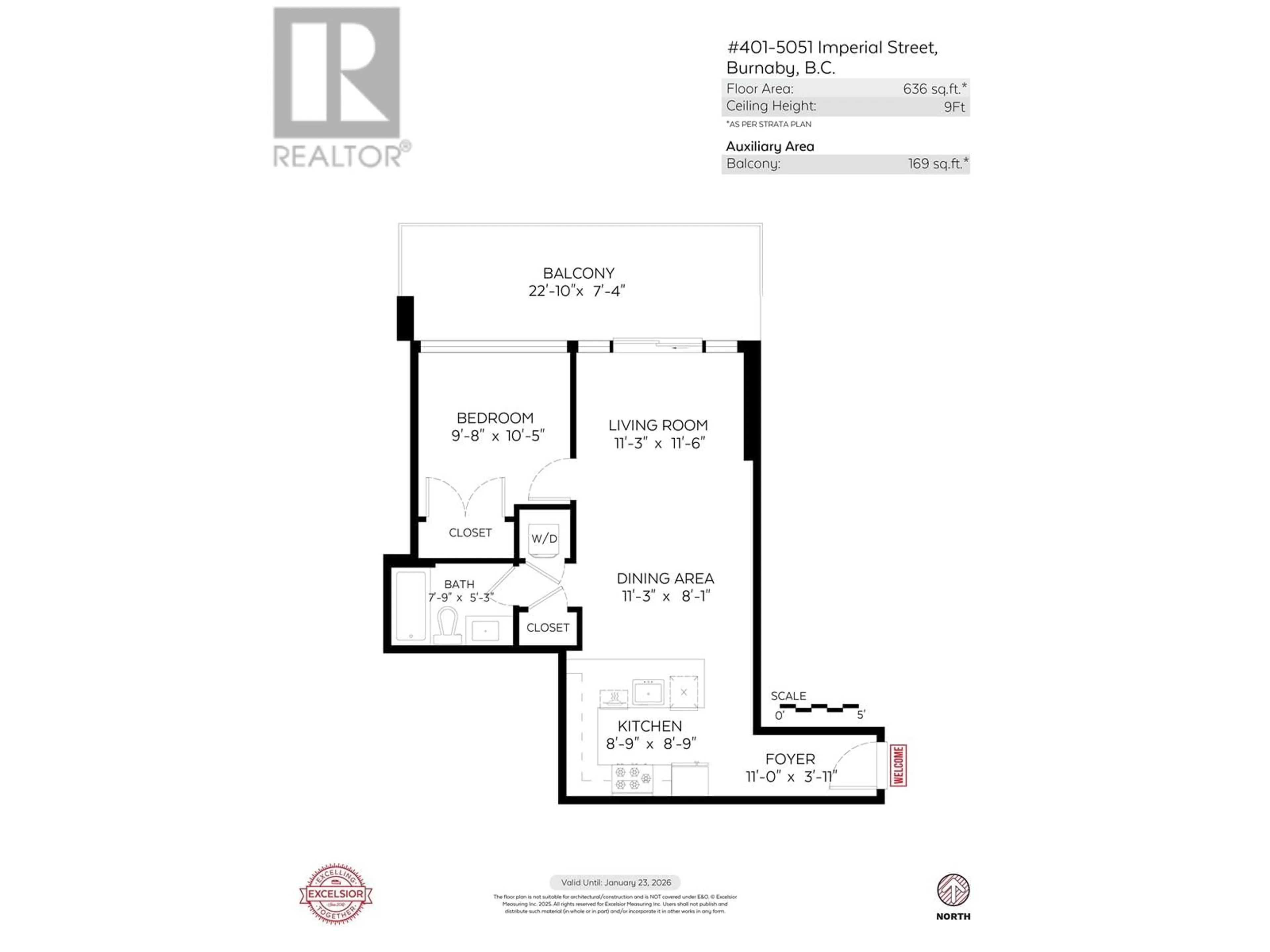 Floor plan for 1401 - 5051 IMPERIAL STREET, Burnaby British Columbia V5J0J3