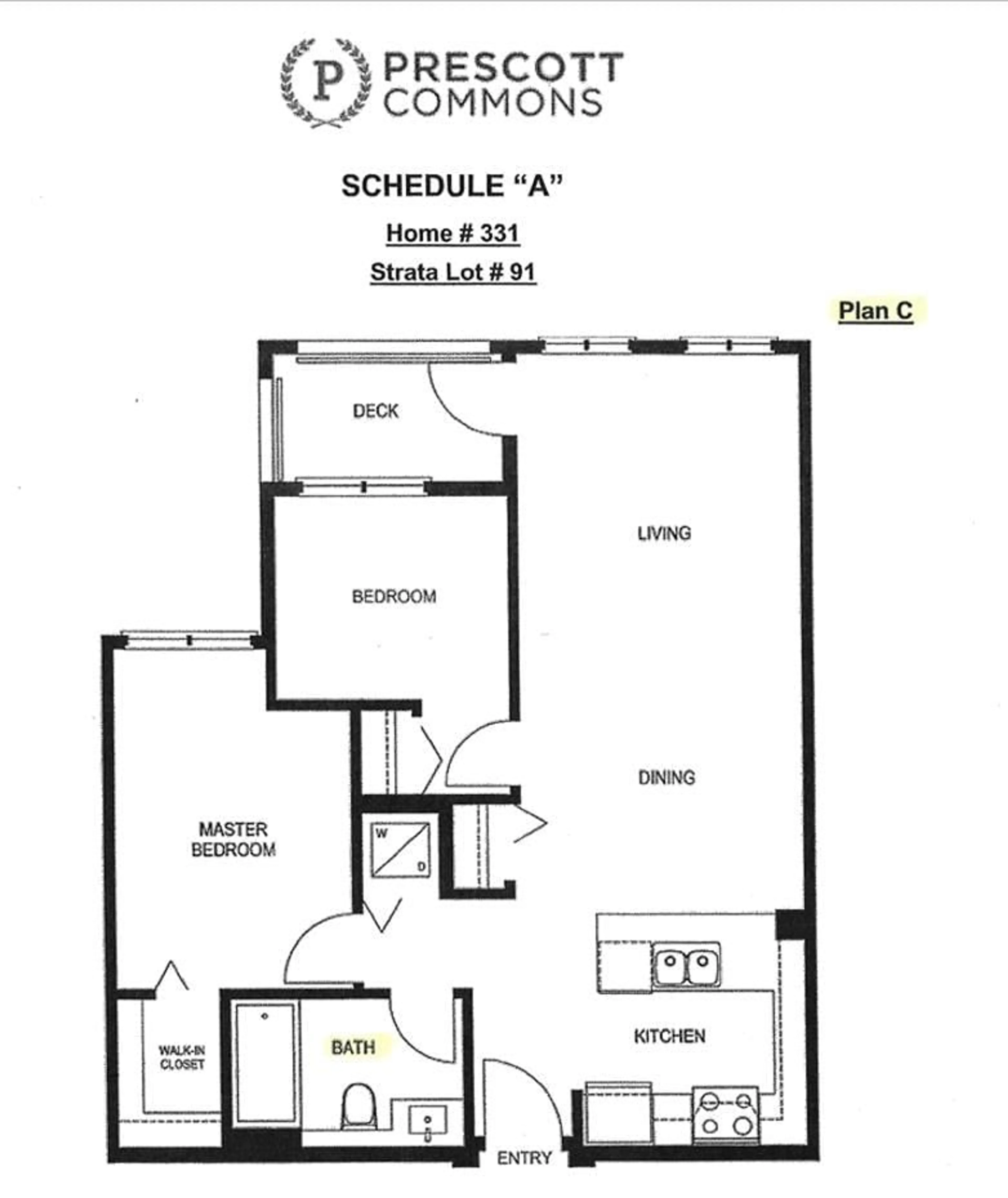 Floor plan for 331 - 15137 33, Surrey British Columbia V3Z0Y1