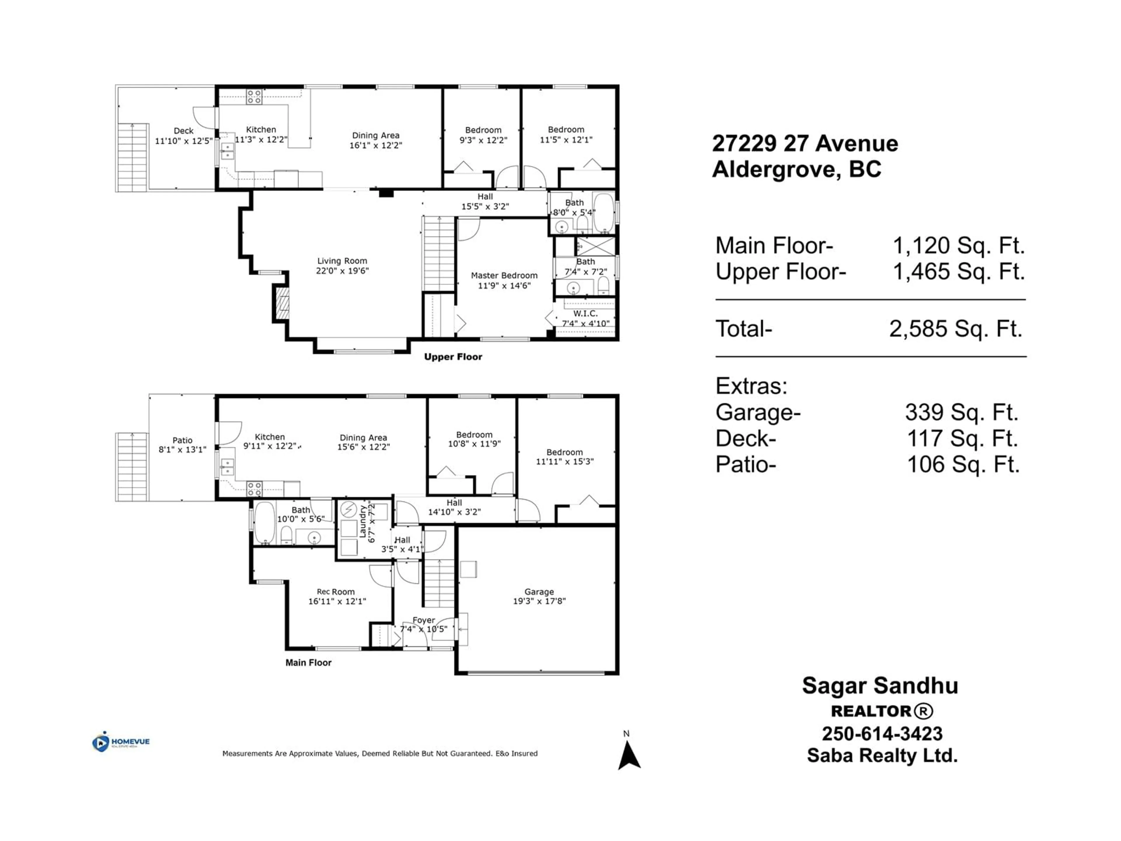 Floor plan for 27229 27, Langley British Columbia V4W3Y8