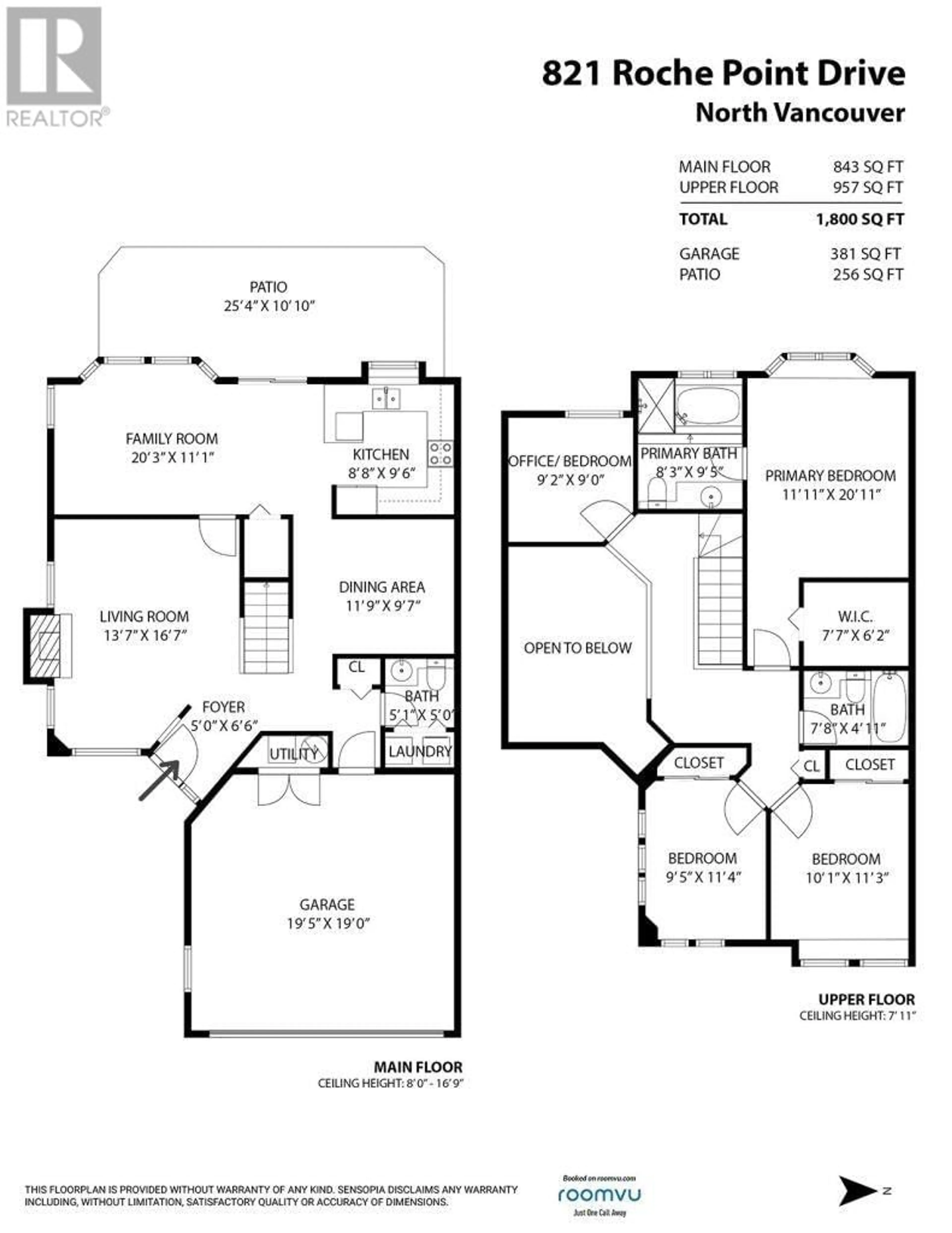 Floor plan for 821 ROCHE POINT DRIVE, North Vancouver British Columbia V7H2W4