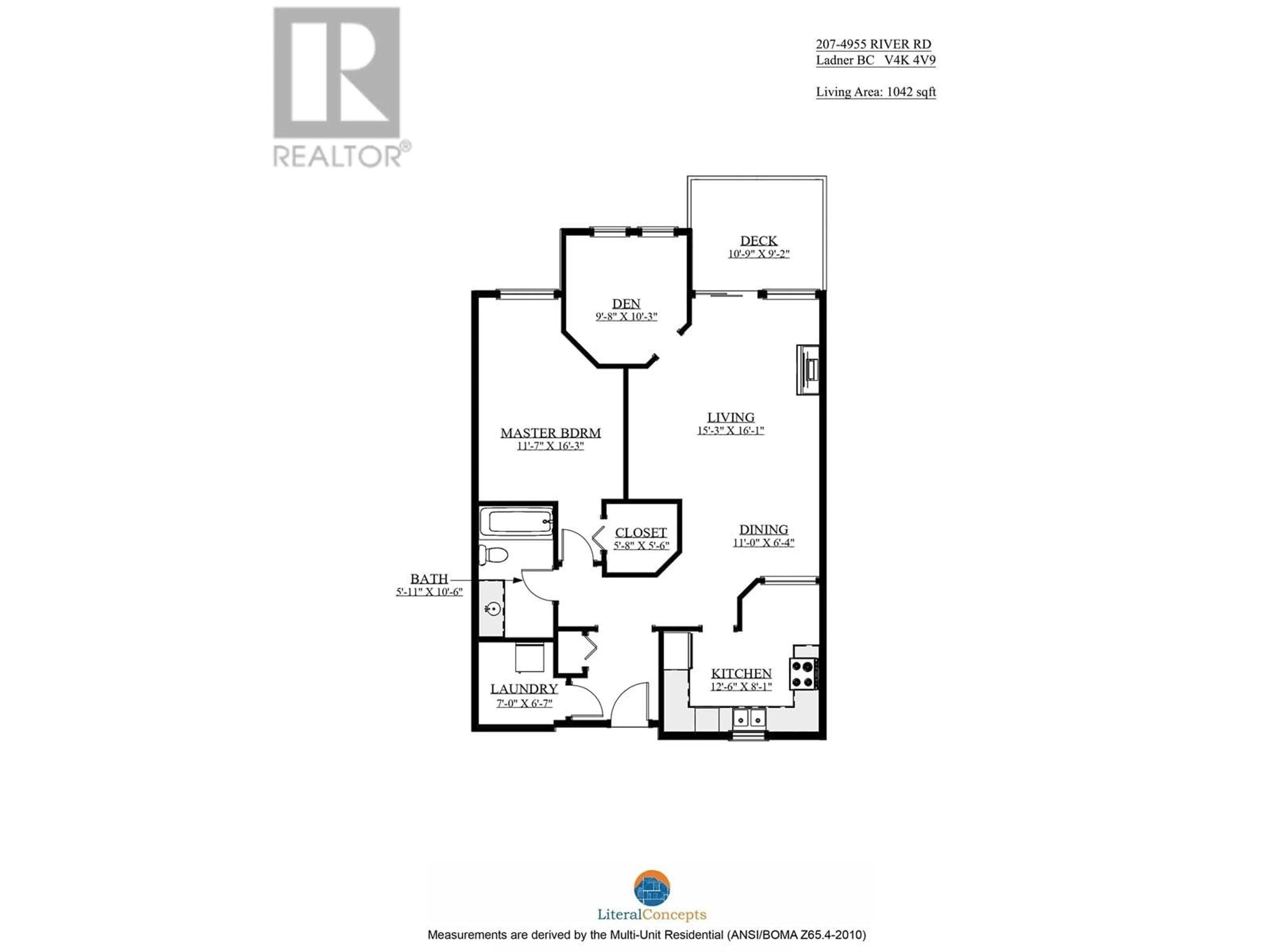 Floor plan for 207 - 4955 RIVER ROAD, Delta British Columbia V4K4V9