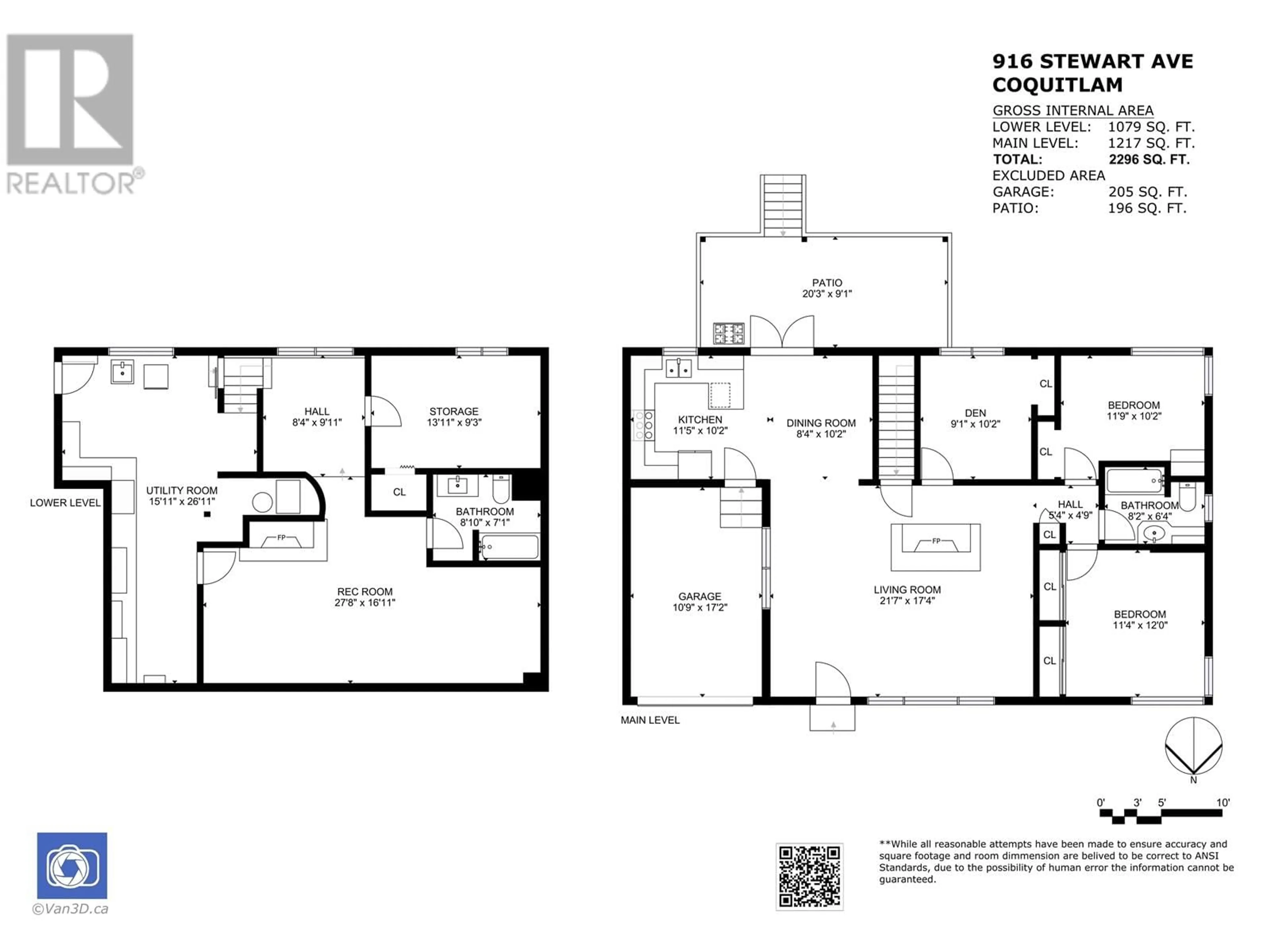 Floor plan for 916 STEWART AVENUE, Coquitlam British Columbia V3K2N6
