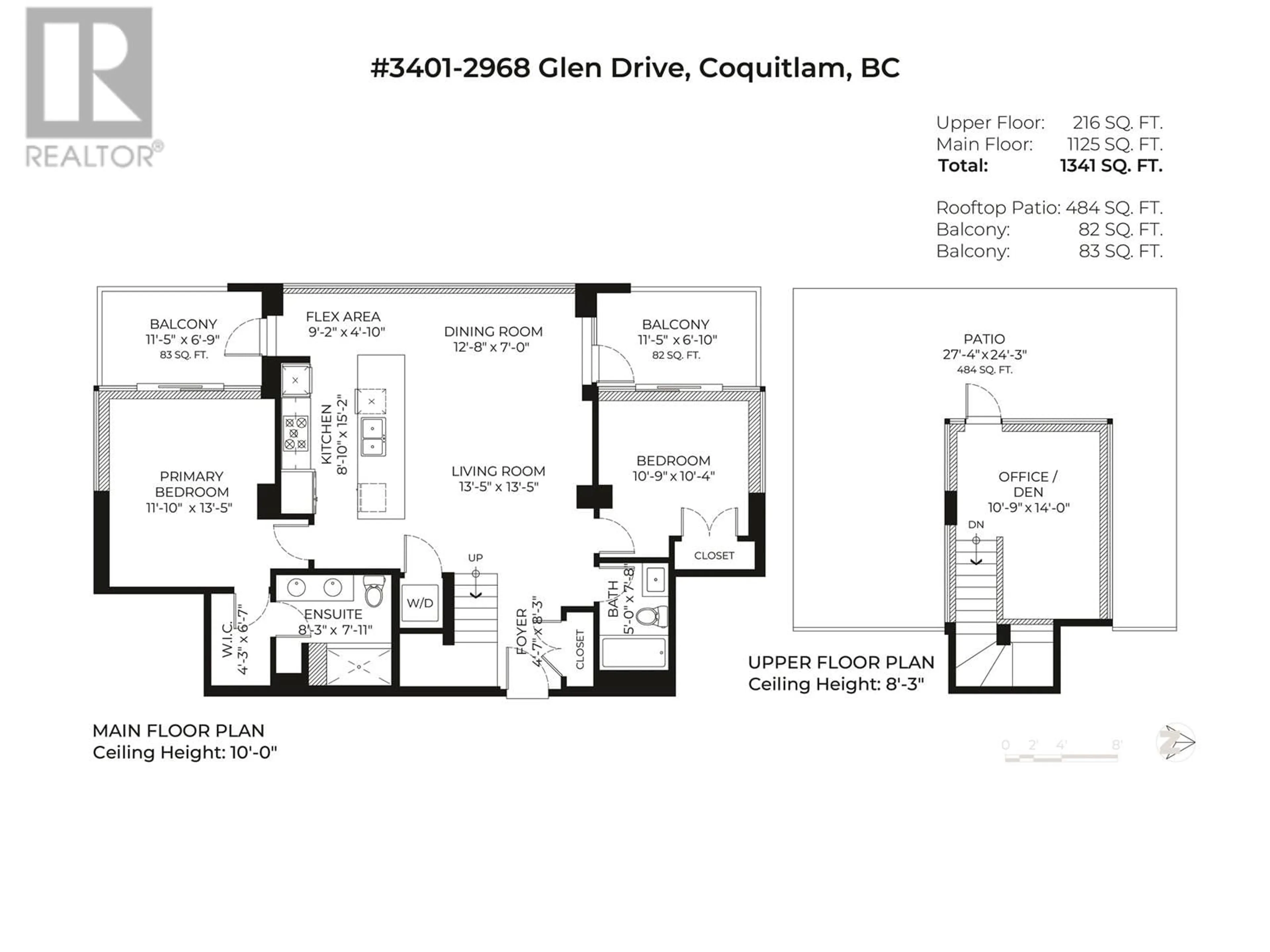 Floor plan for 3401 - 2968 GLEN DRIVE, Coquitlam British Columbia V3B0C4