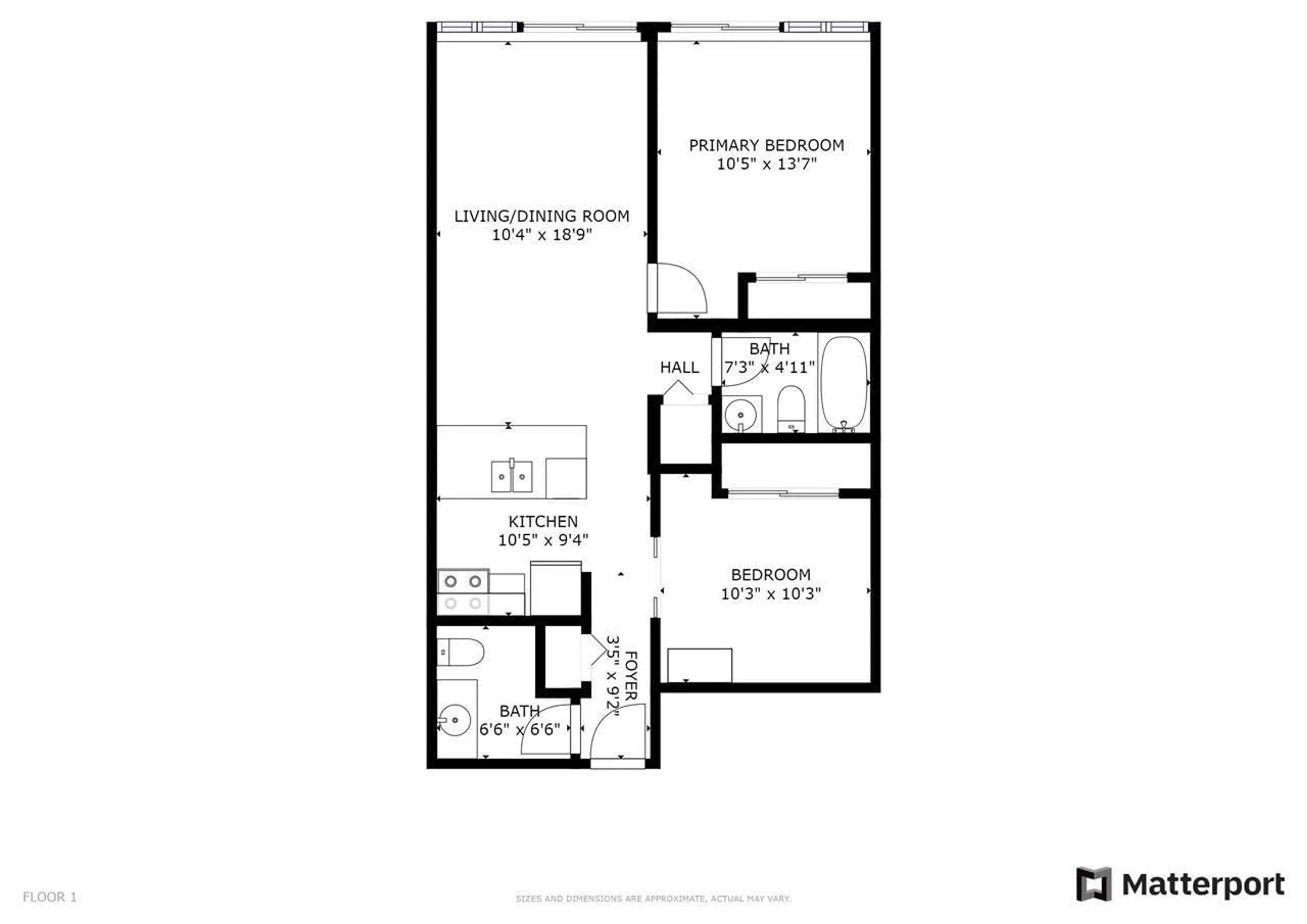 Floor plan for 1503 - 13688 100, Surrey British Columbia V3T0G5