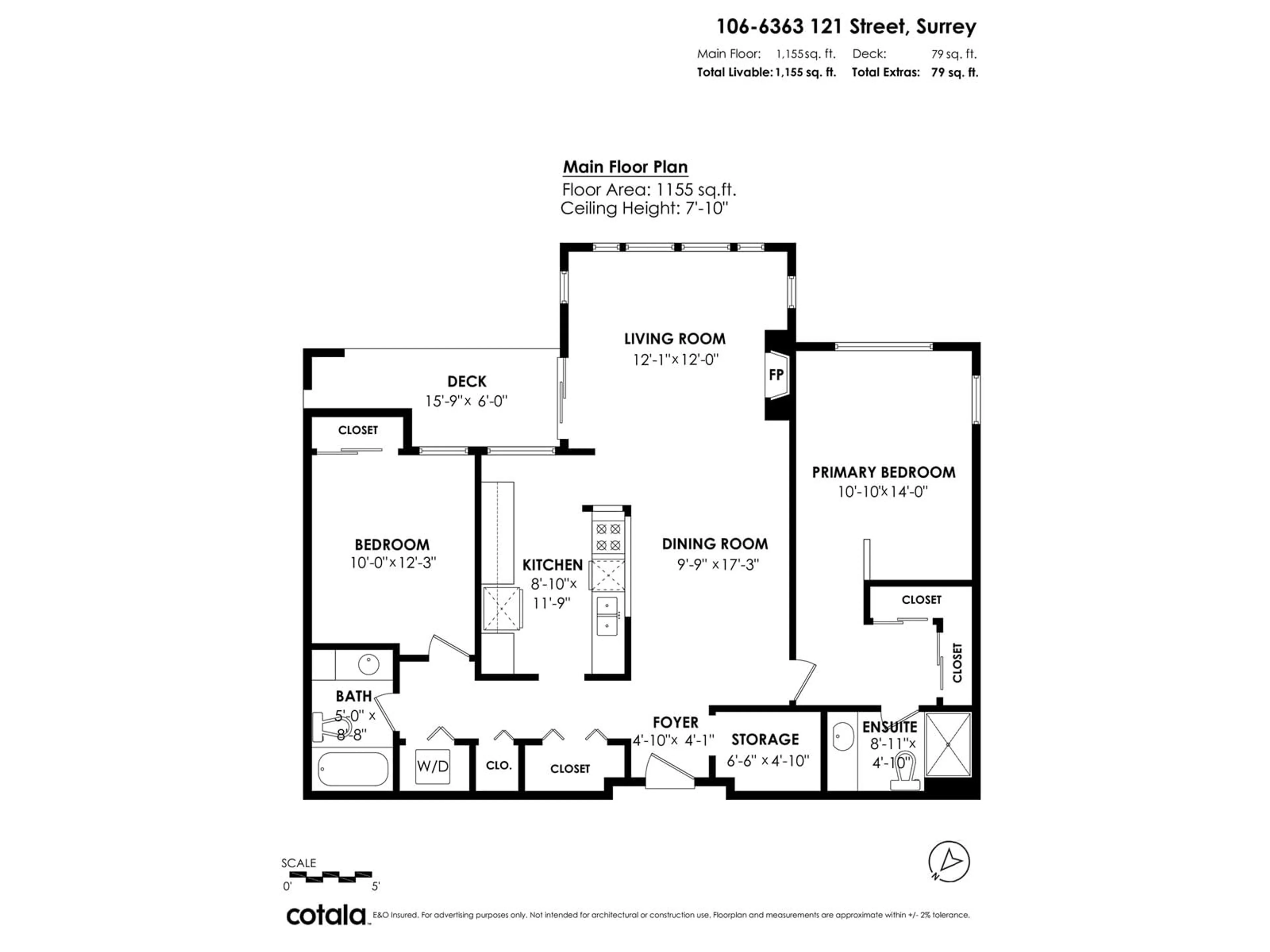 Floor plan for 106 - 6363 121, Surrey British Columbia V3X3K6
