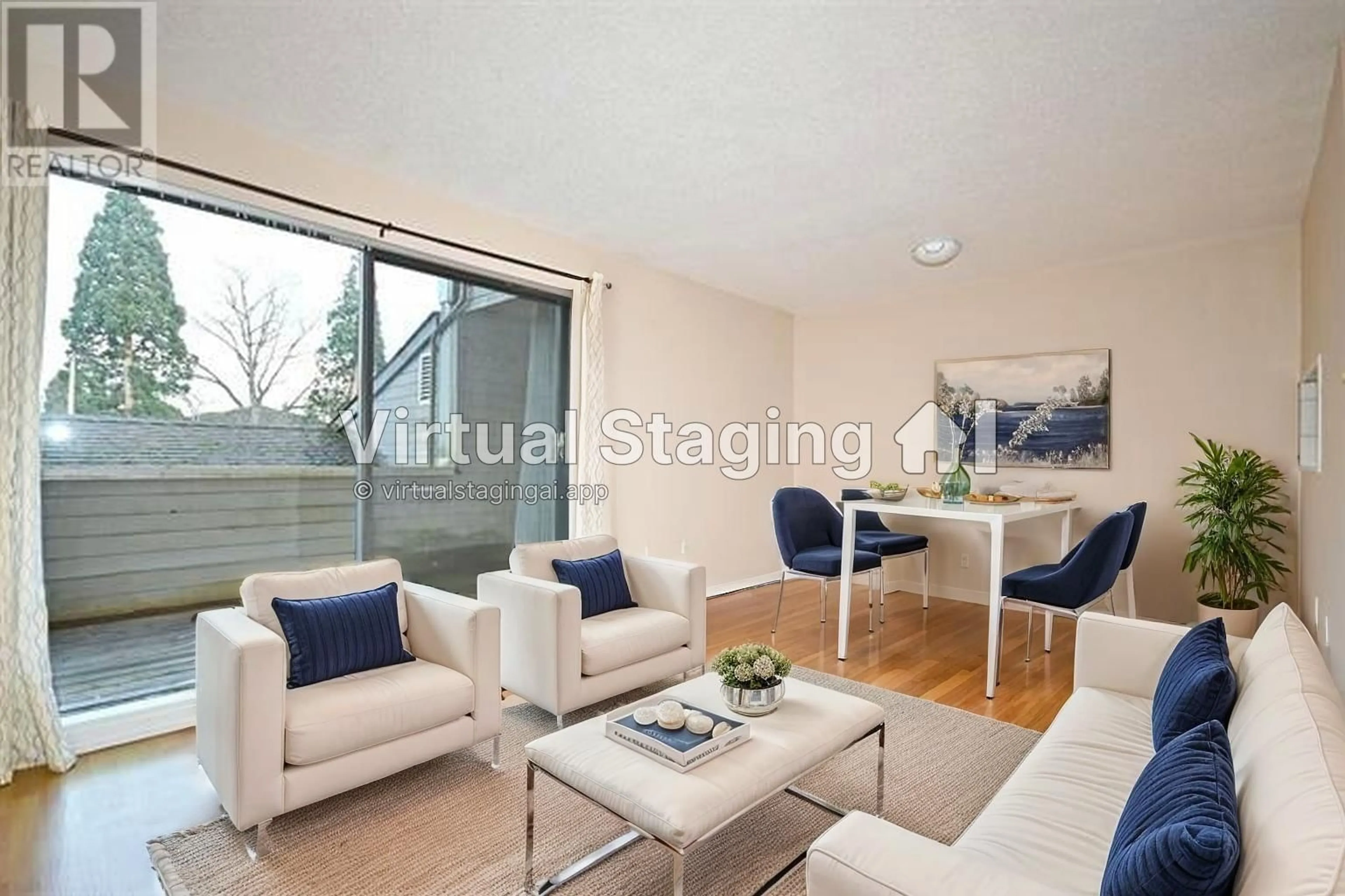 Living room with furniture, wood/laminate floor for 205 - 8160 COLONIAL DRIVE, Richmond British Columbia V7C4T7