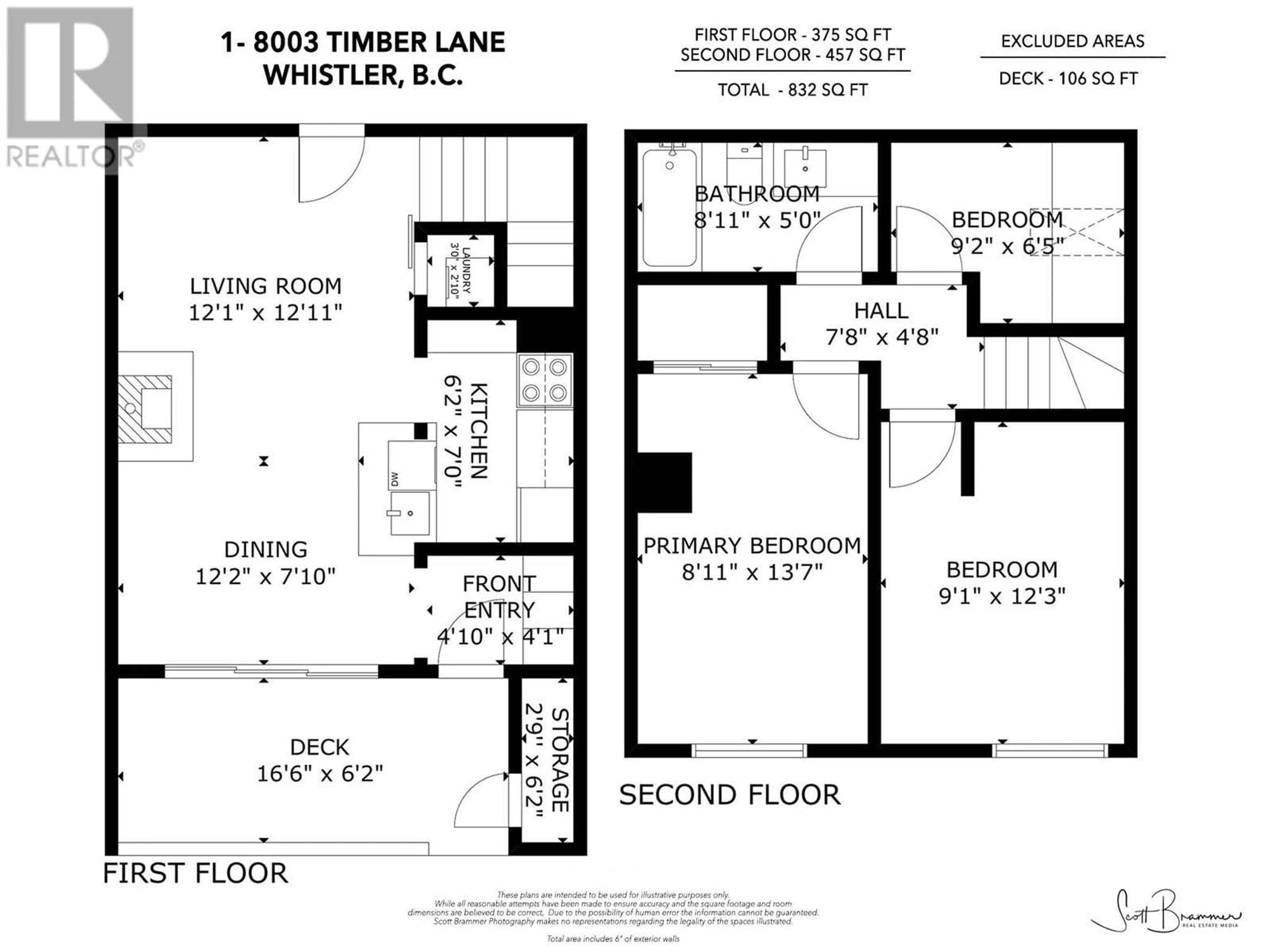 Floor plan for 1 - 8003 TIMBER LANE, Whistler British Columbia V8E1K9