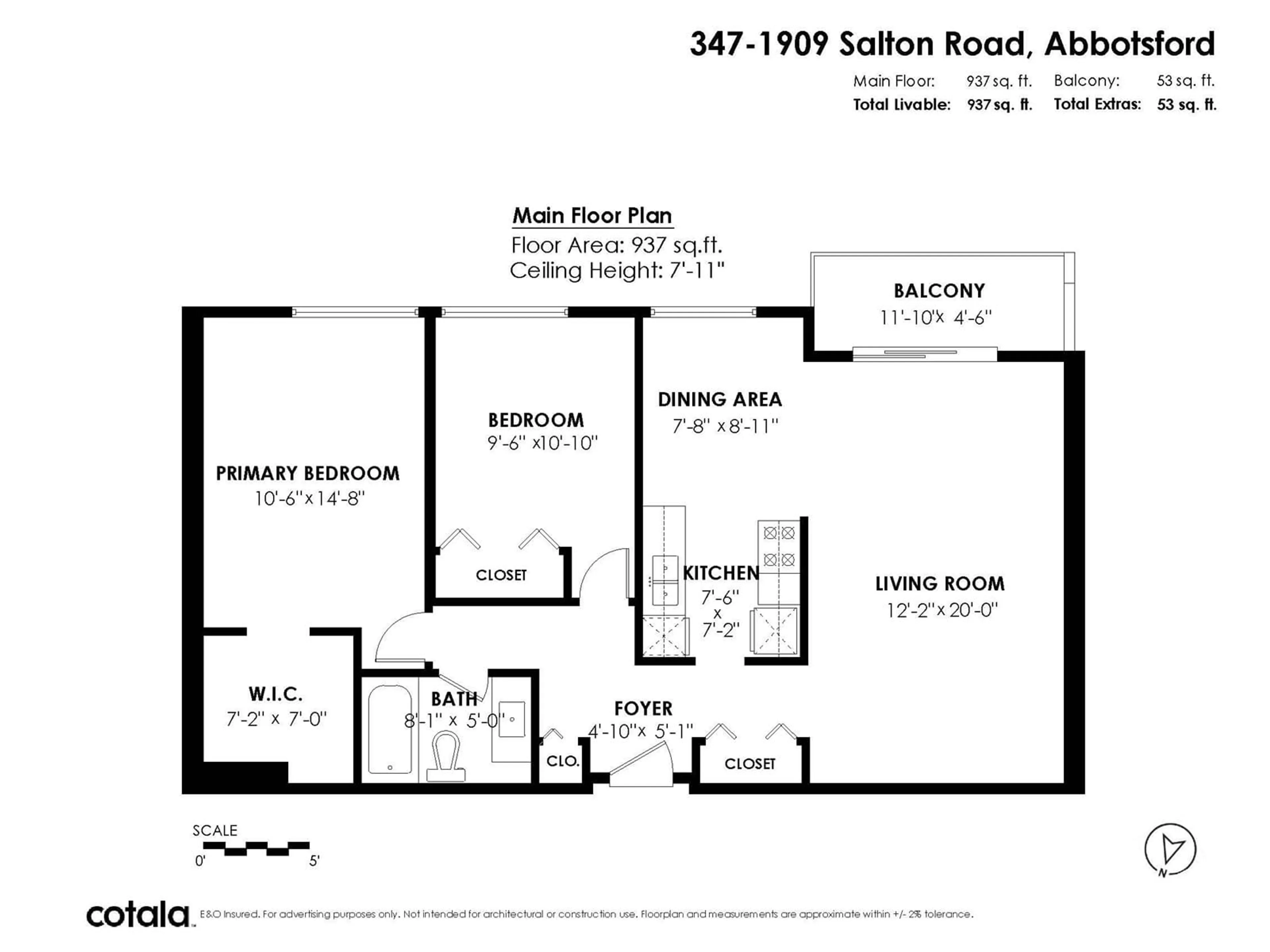 Floor plan for 347 - 1909 SALTON, Abbotsford British Columbia V2S5B6