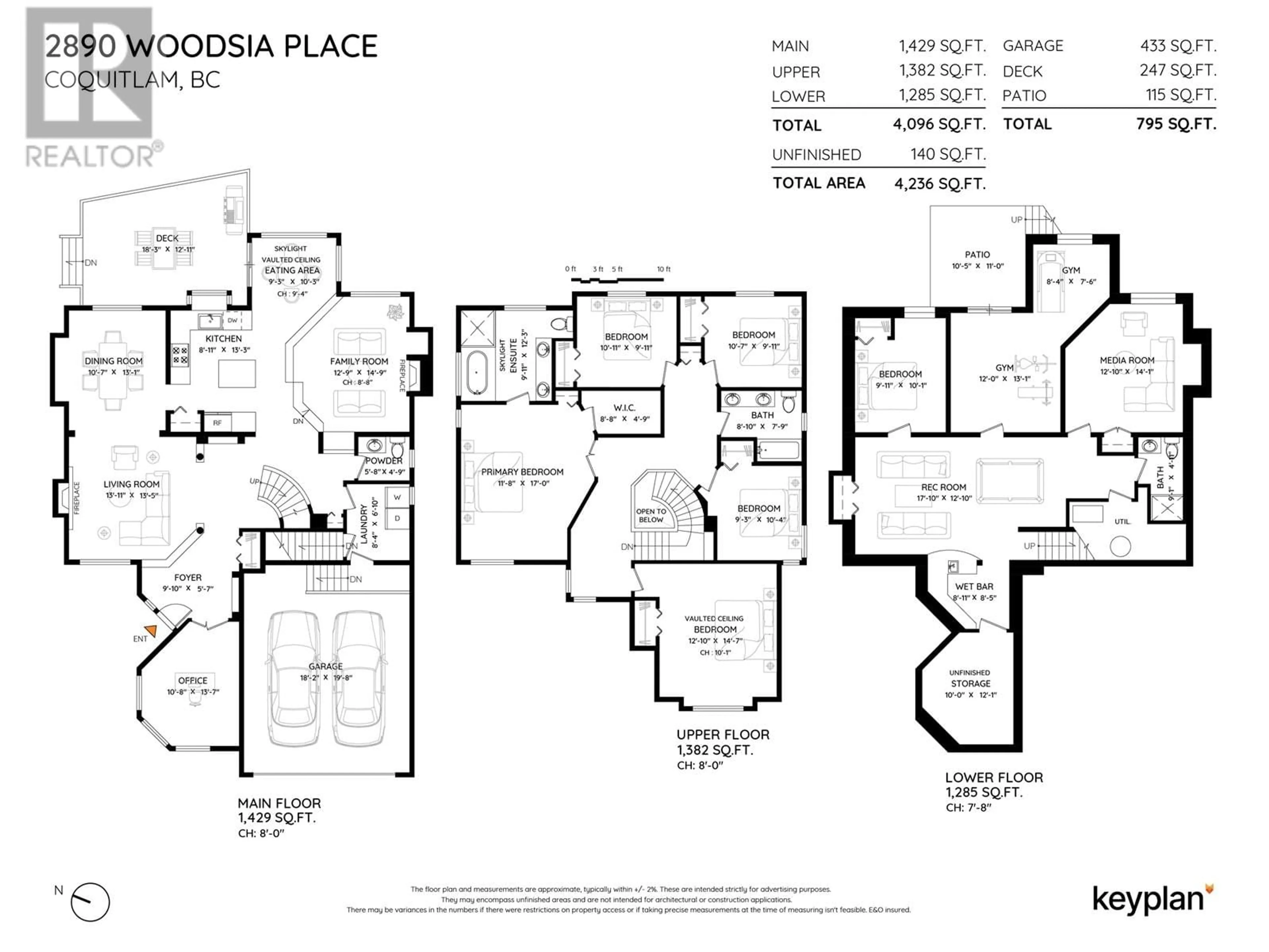 Floor plan for 2890 WOODSIA PLACE, Coquitlam British Columbia V3E2Y2