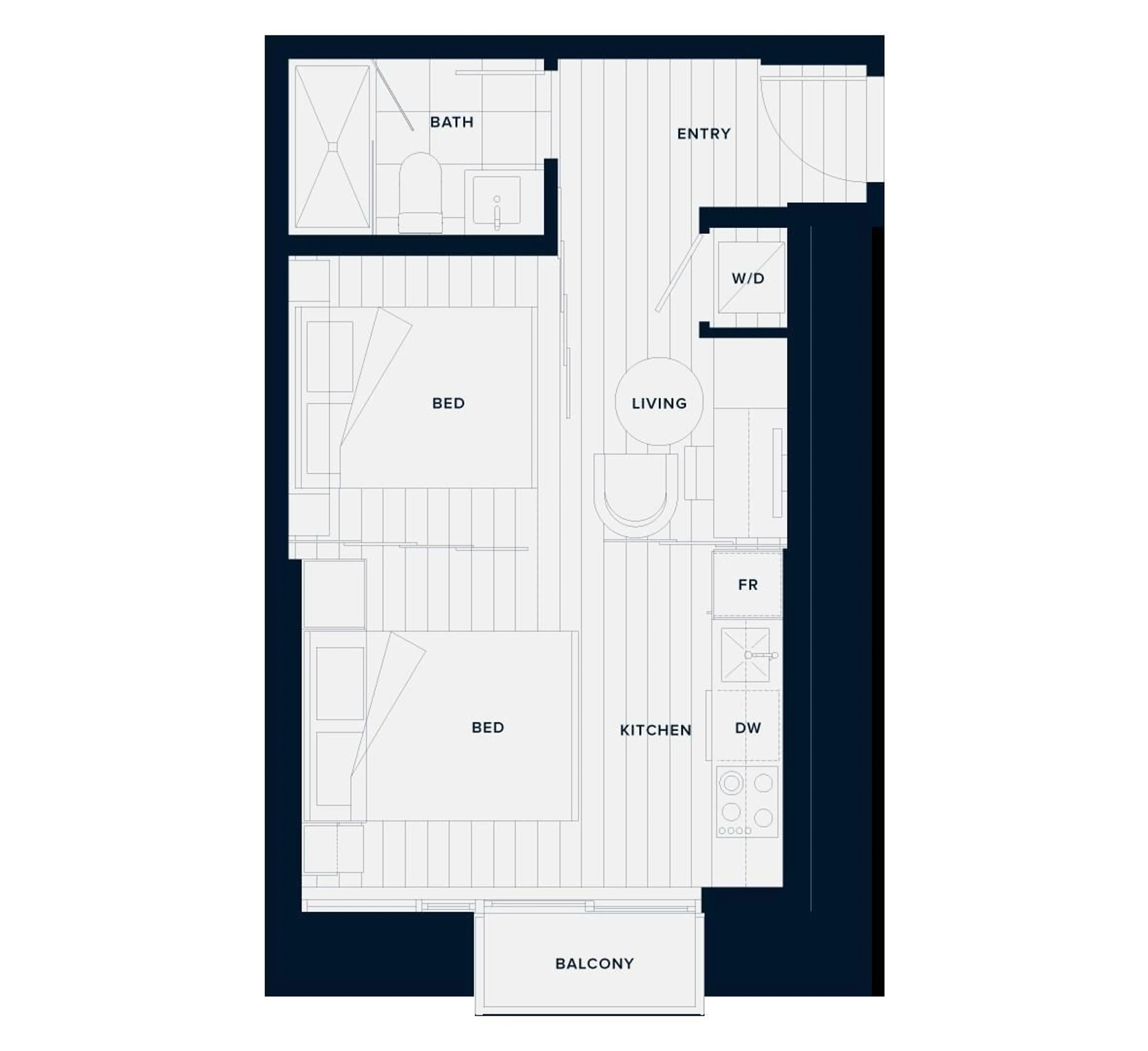 Floor plan for 2413 - 13438 CENTRAL, Surrey British Columbia V3T0N2