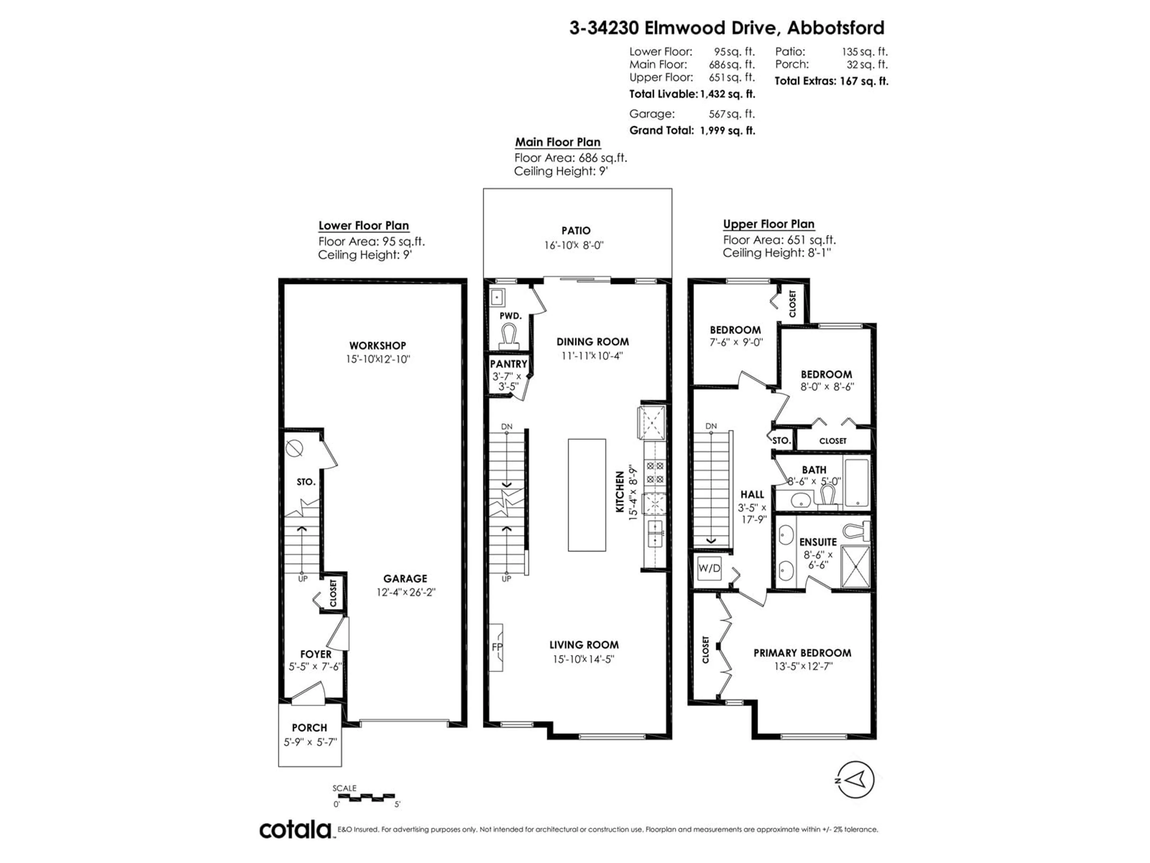Floor plan for 3 - 34230 ELMWOOD, Abbotsford British Columbia V2S0J1