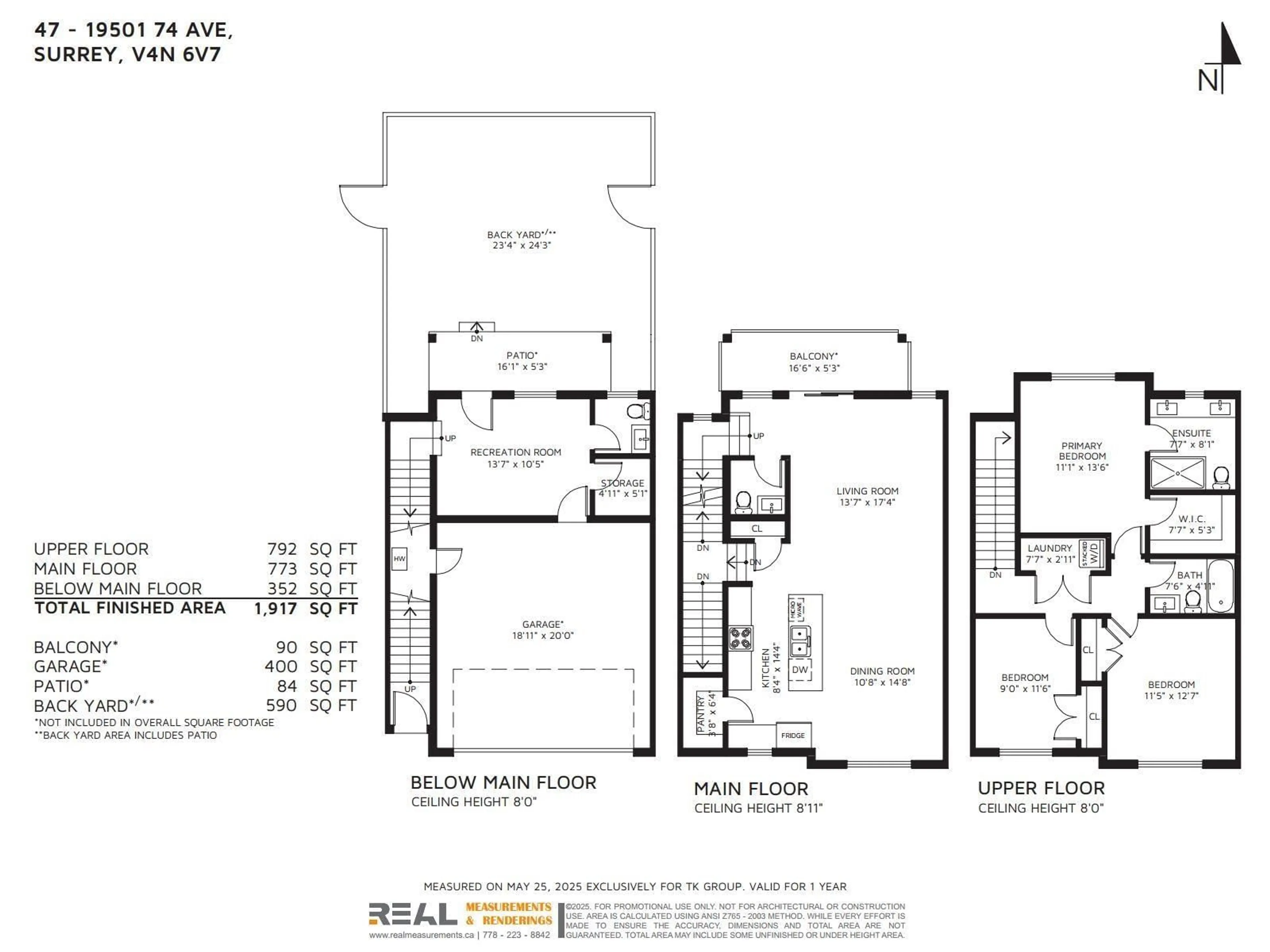 Floor plan for 47 - 19501 74, Surrey British Columbia V4N6V7