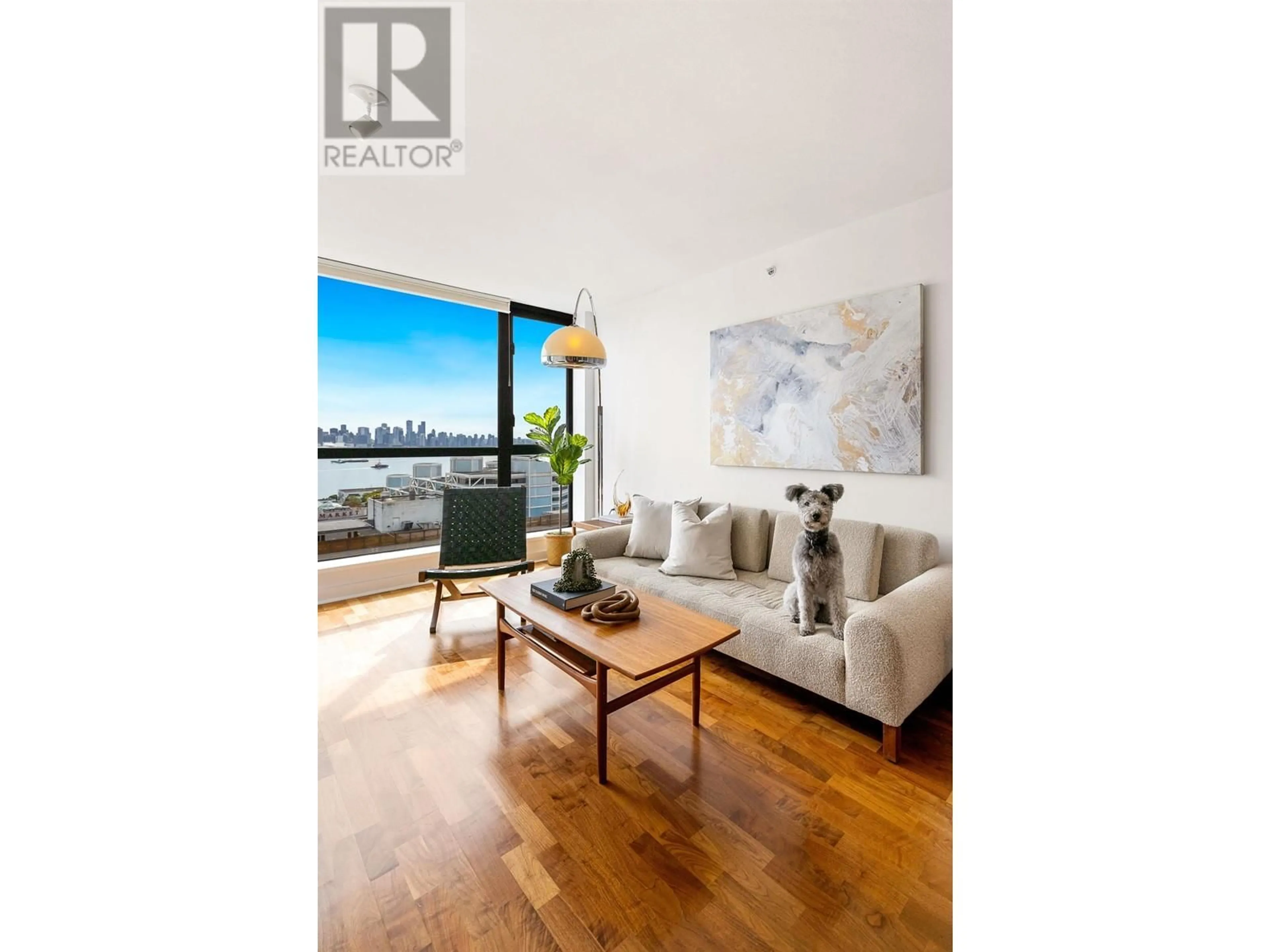 Living room with furniture, wood/laminate floor for 1103 - 124 1ST STREET, North Vancouver British Columbia V7M3N3