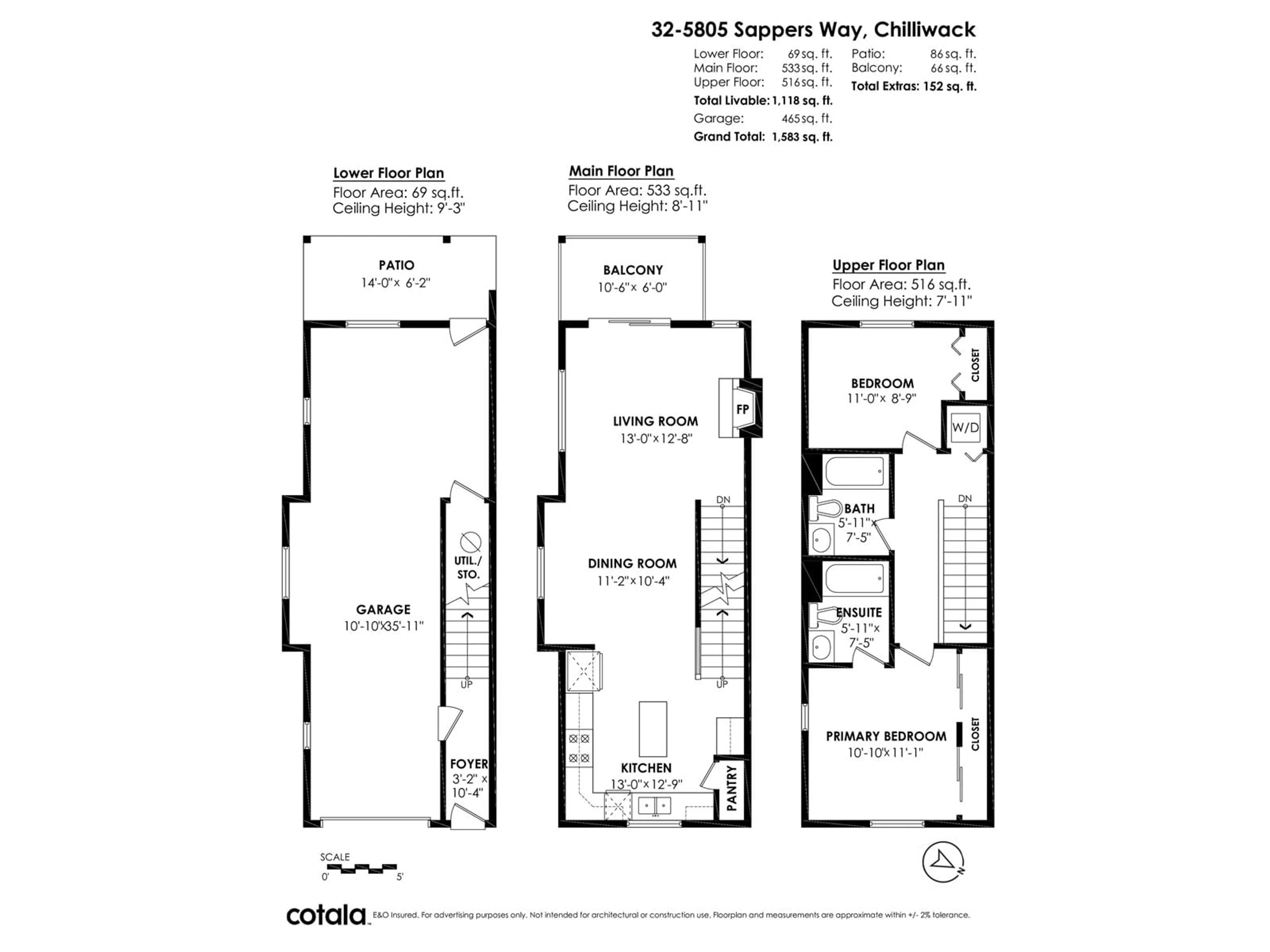 Floor plan for 32 - 5805 SAPPERS WAY, Chilliwack British Columbia V2R0L7