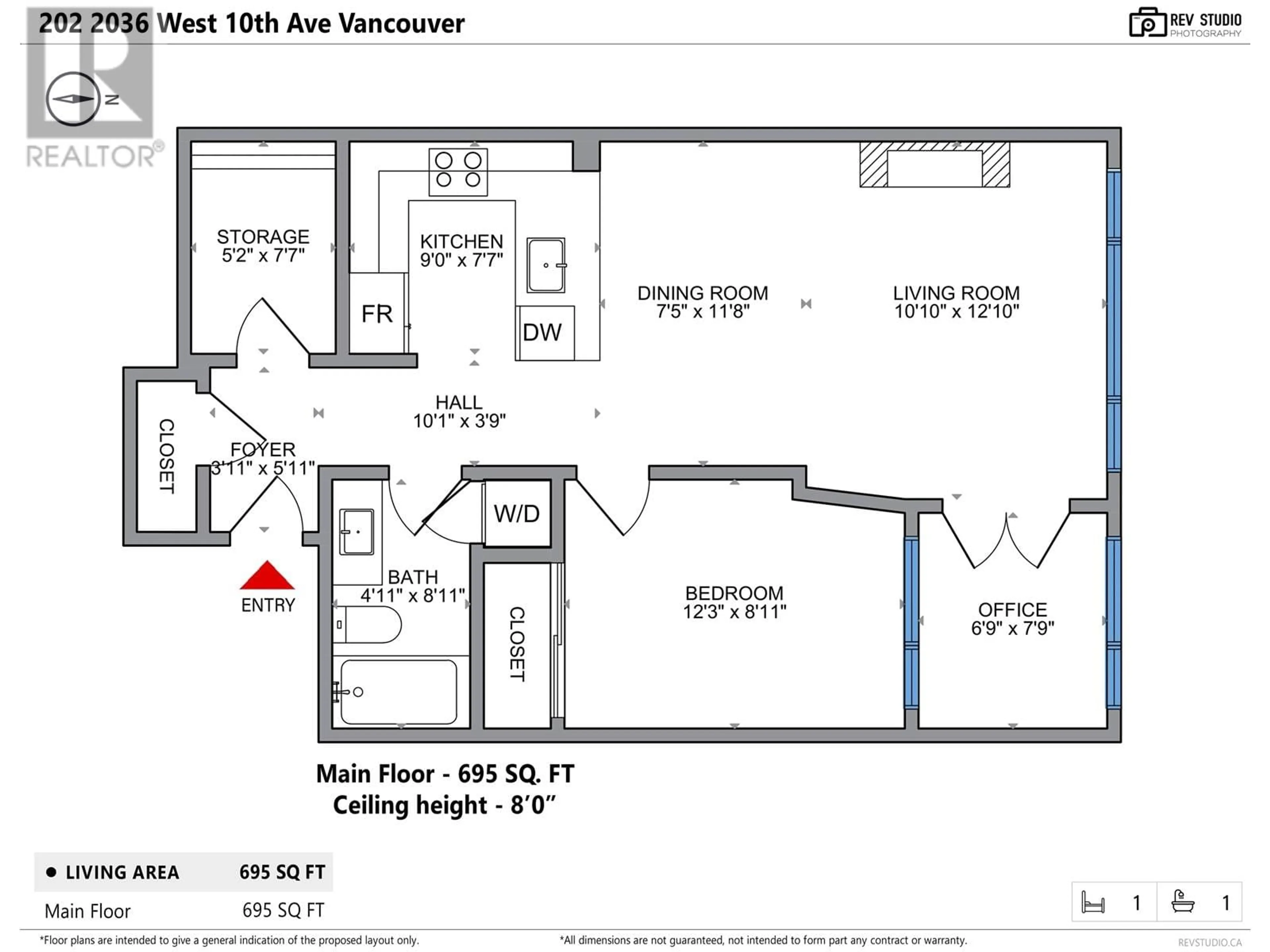 Floor plan for 202 - 2036 10TH AVENUE, Vancouver British Columbia V6J2B3
