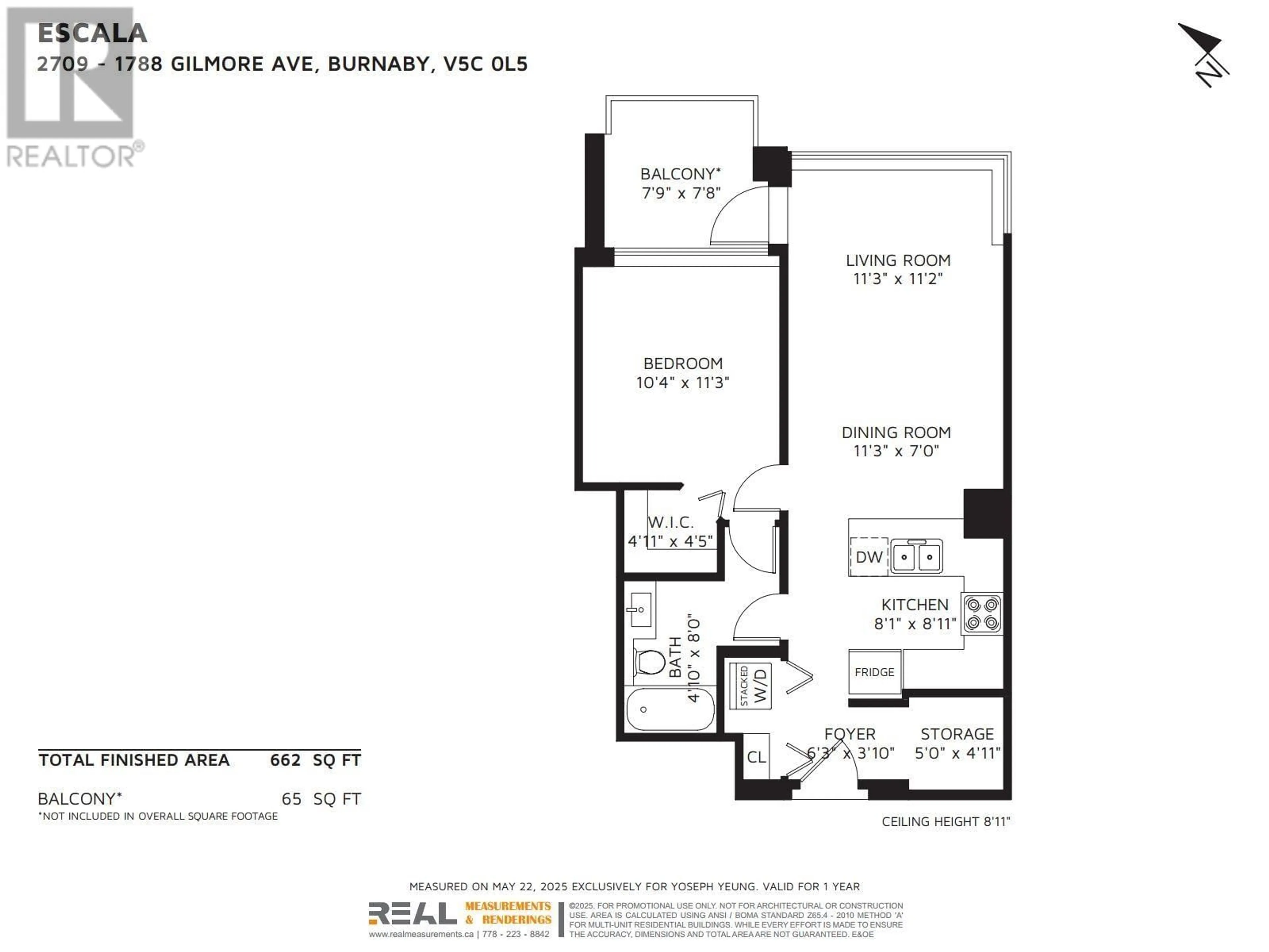 Floor plan for 2709 - 1788 GILMORE AVENUE, Burnaby British Columbia V5C4T3