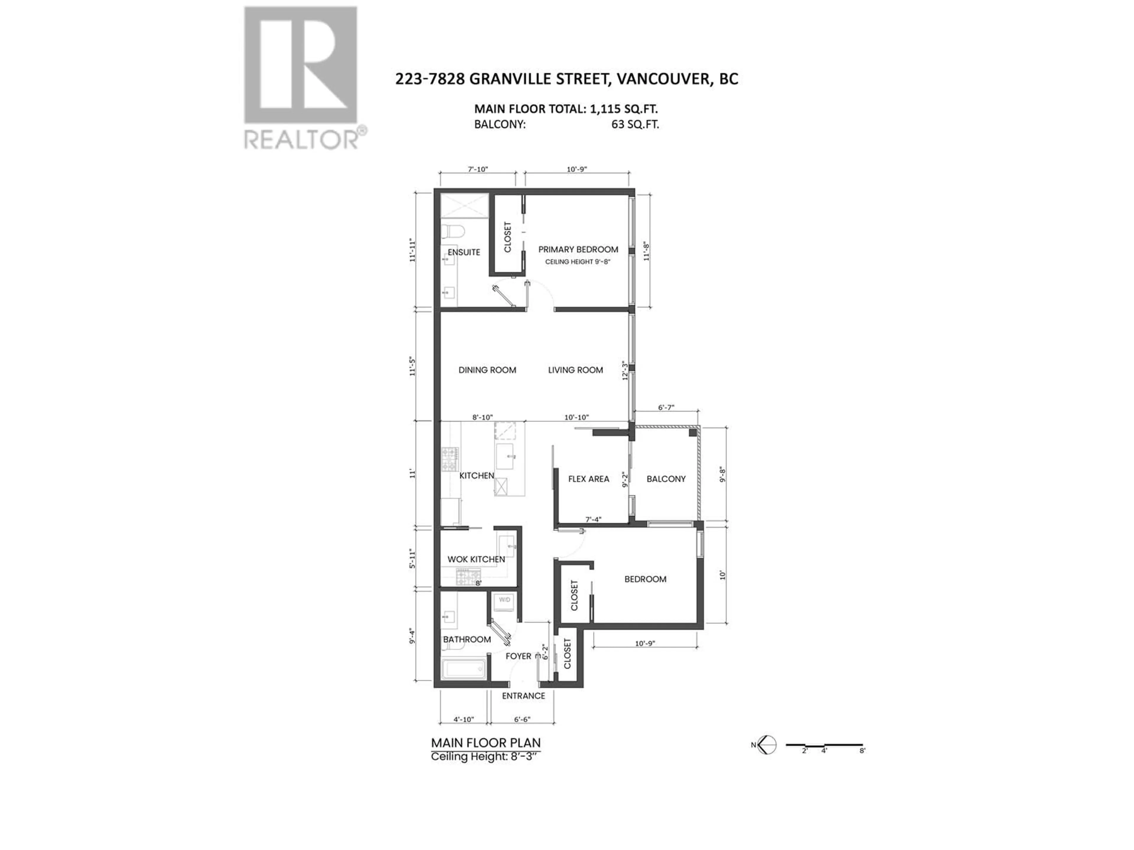 Floor plan for 223 - 7828 GRANVILLE STREET, Vancouver British Columbia V6P4Z2