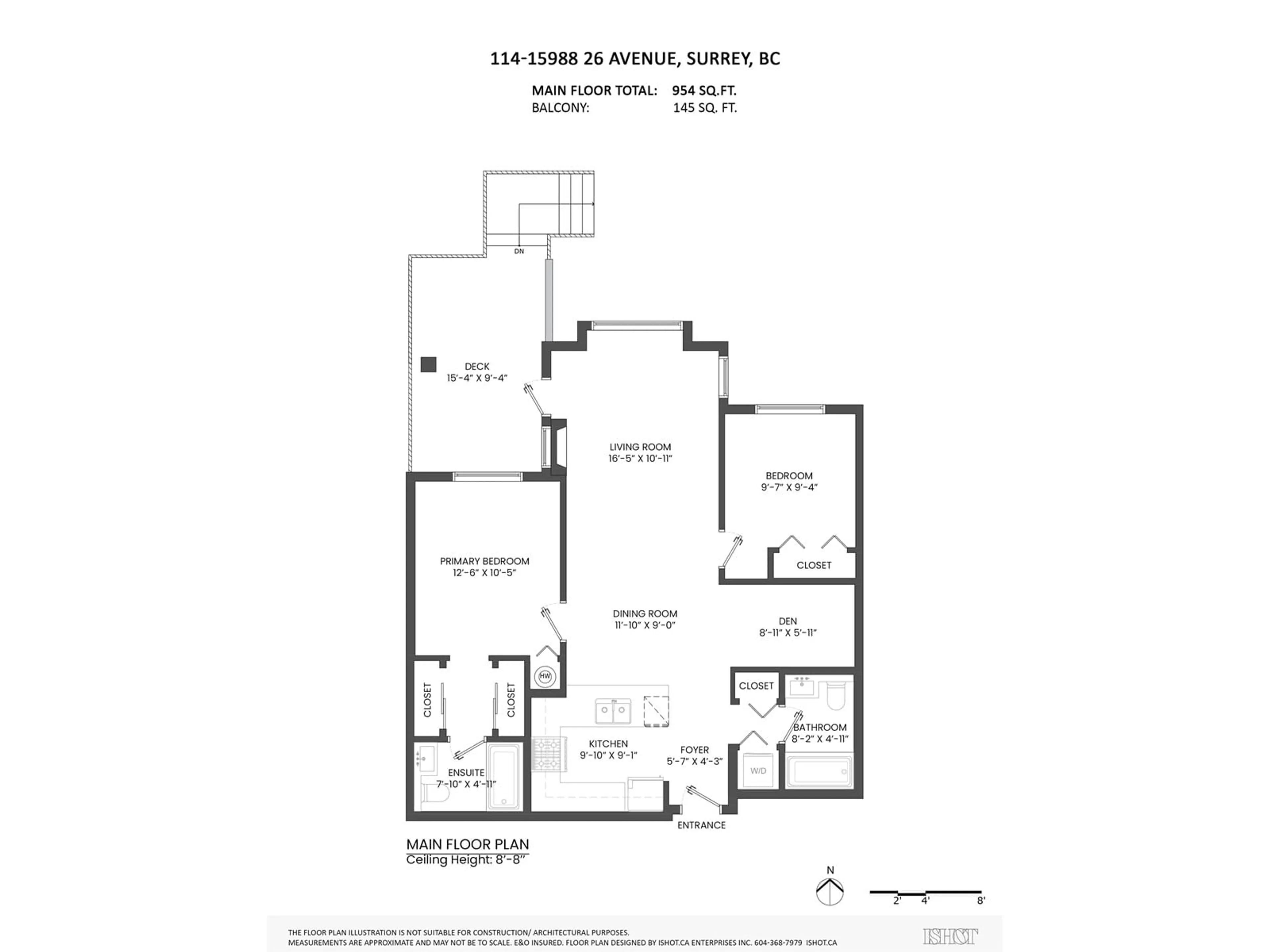 Floor plan for 114 - 15988 26, Surrey British Columbia V3Z5K3