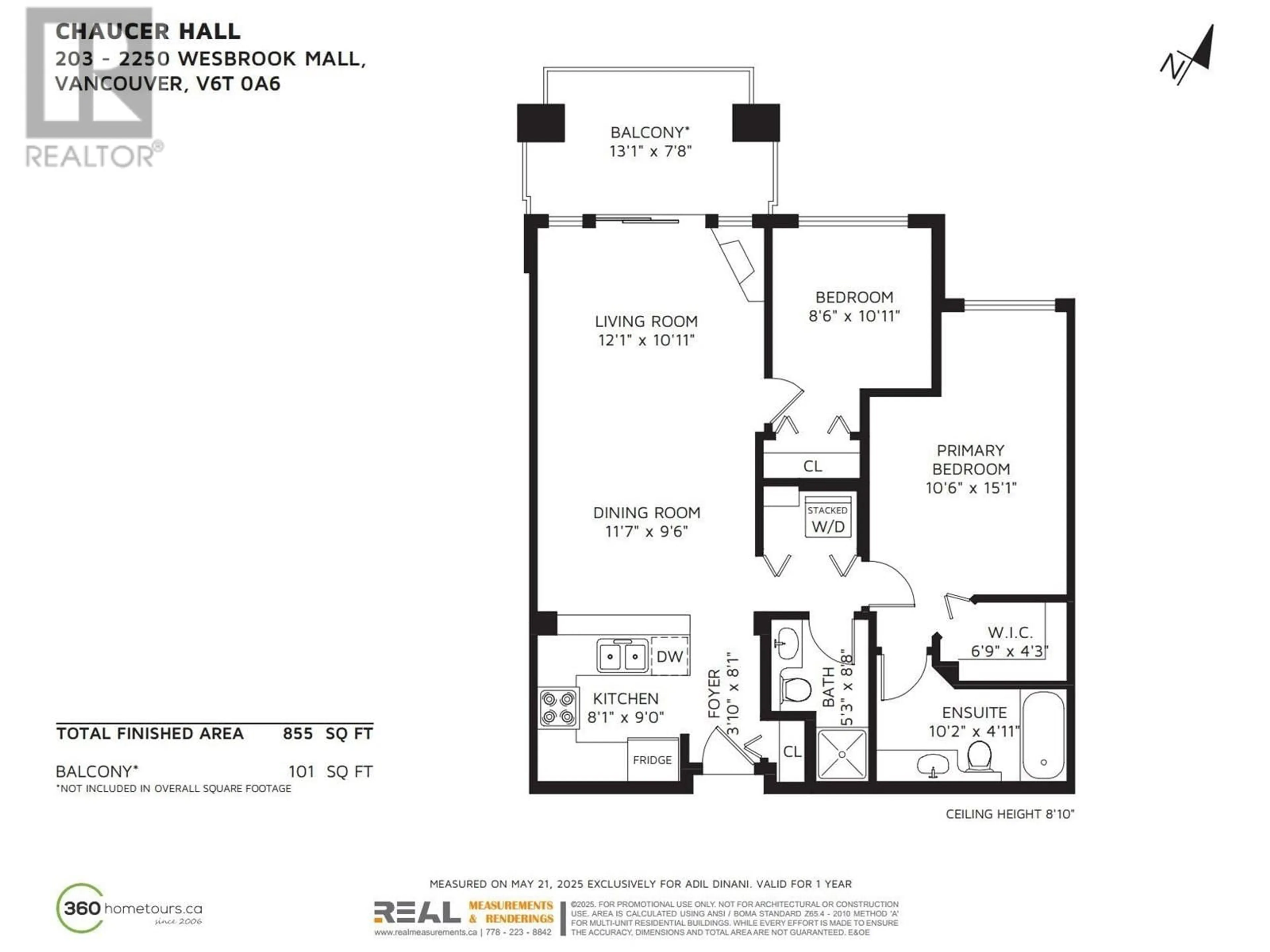 Floor plan for 203 - 2250 WESBROOK MALL, Vancouver British Columbia V6T0A6