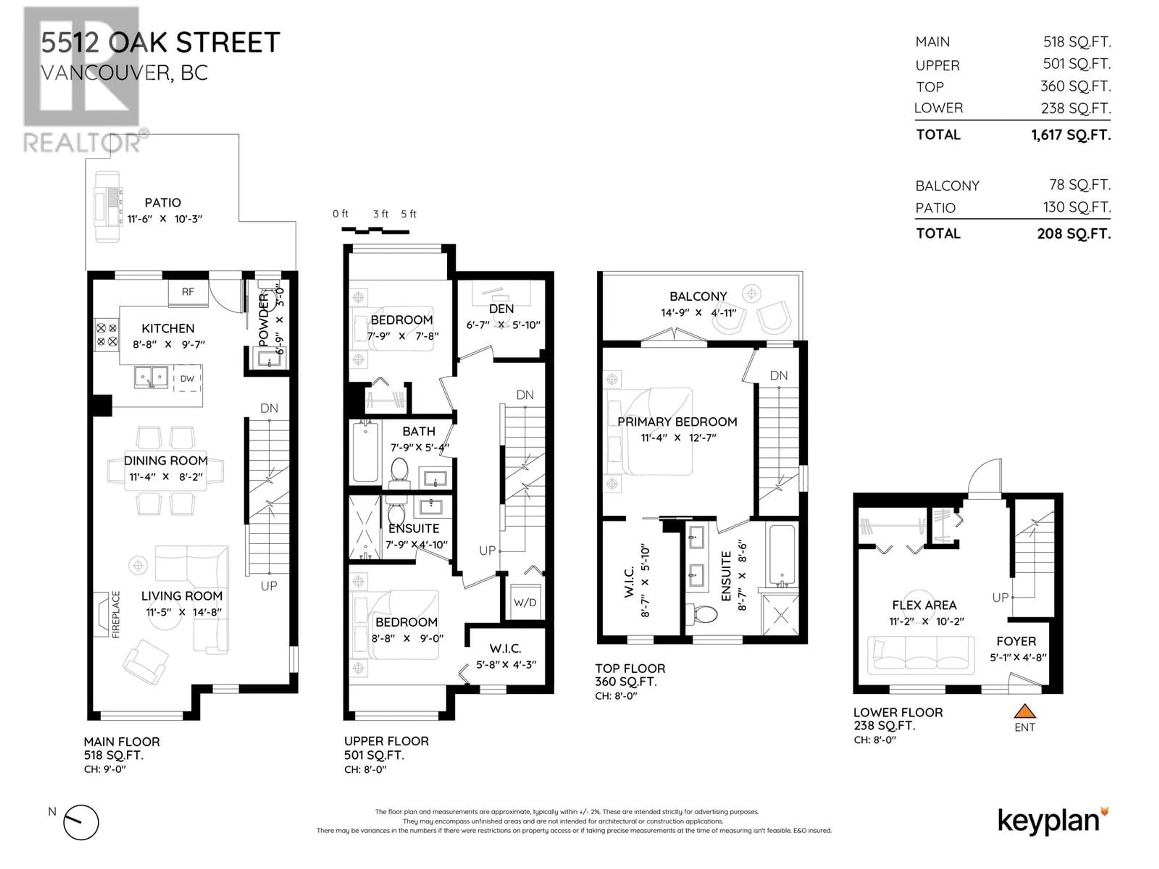 Floor plan for 5512 OAK STREET, Vancouver British Columbia V6M2V6