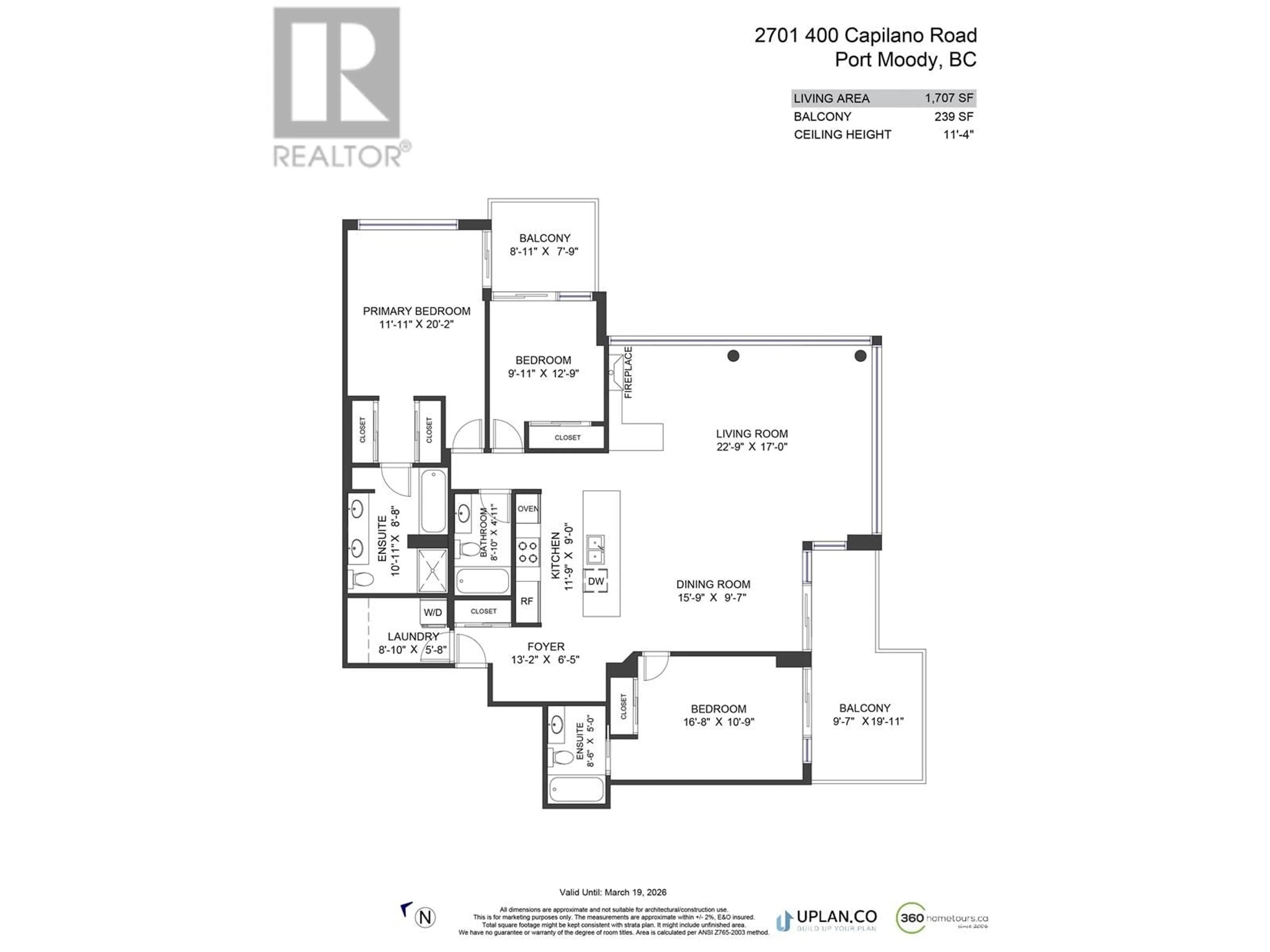 Floor plan for 2701 - 400 CAPILANO ROAD, Port Moody British Columbia V3E0E1
