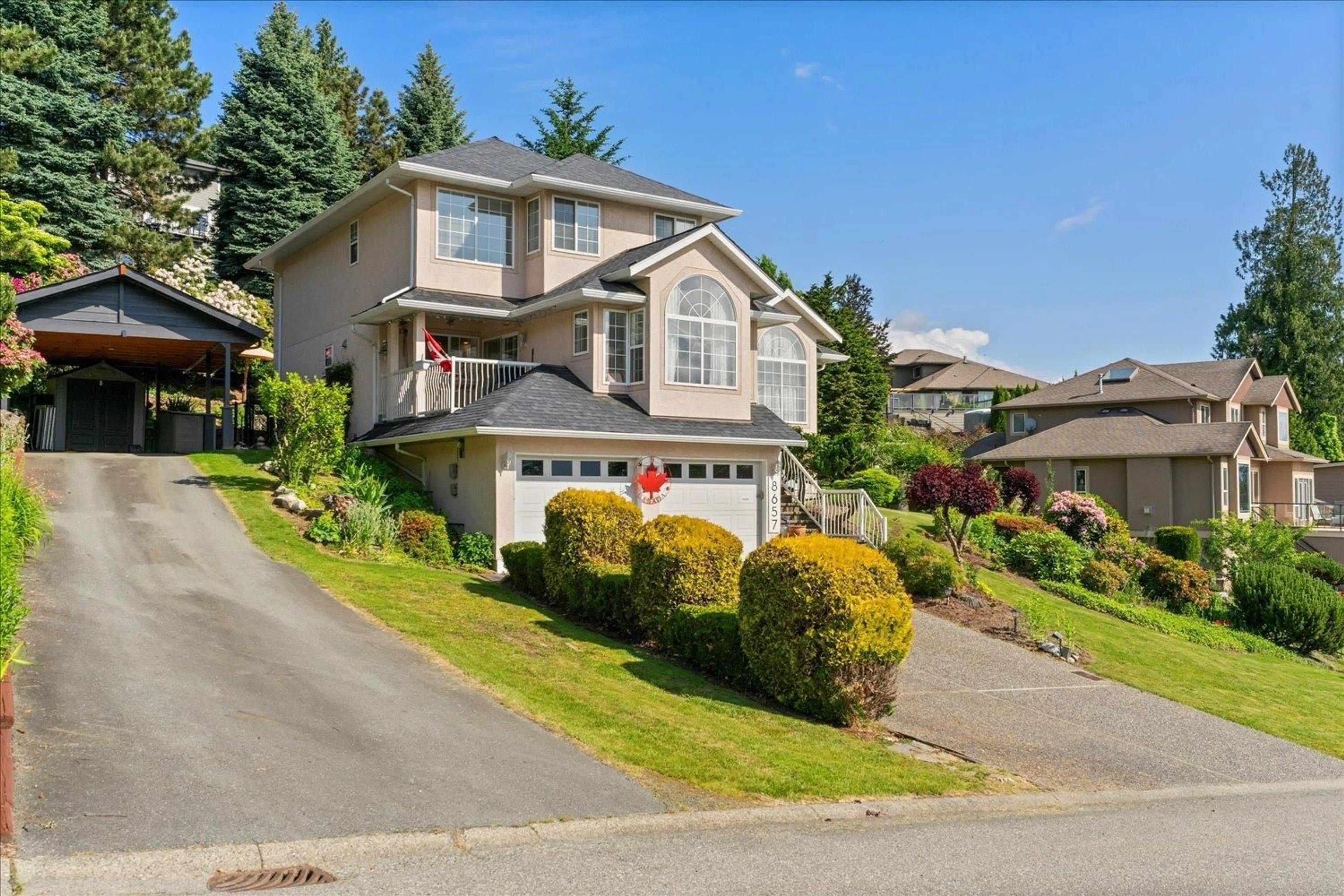 Home with vinyl exterior material, street for 8657 SUNBURST PLACE, Chilliwack British Columbia V2R3J1