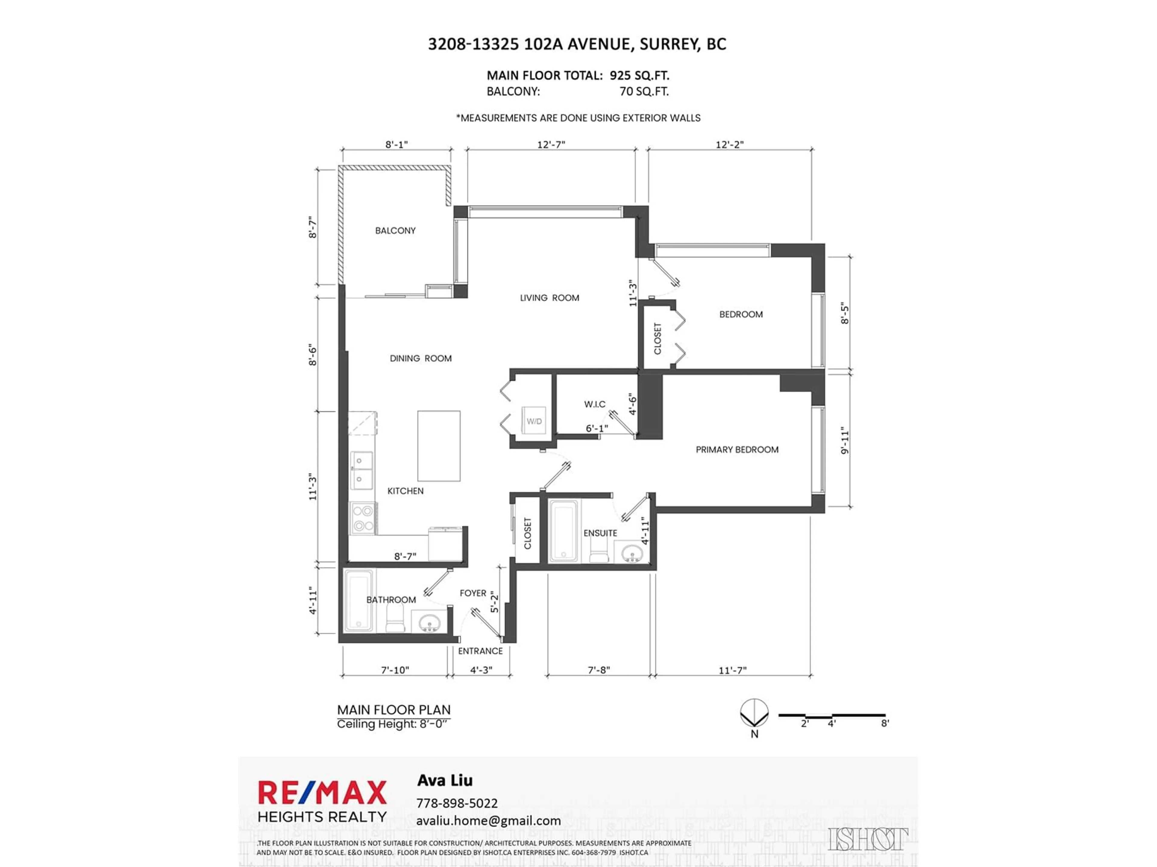 Floor plan for 3208 - 13325 102A, Surrey British Columbia V3T0J5