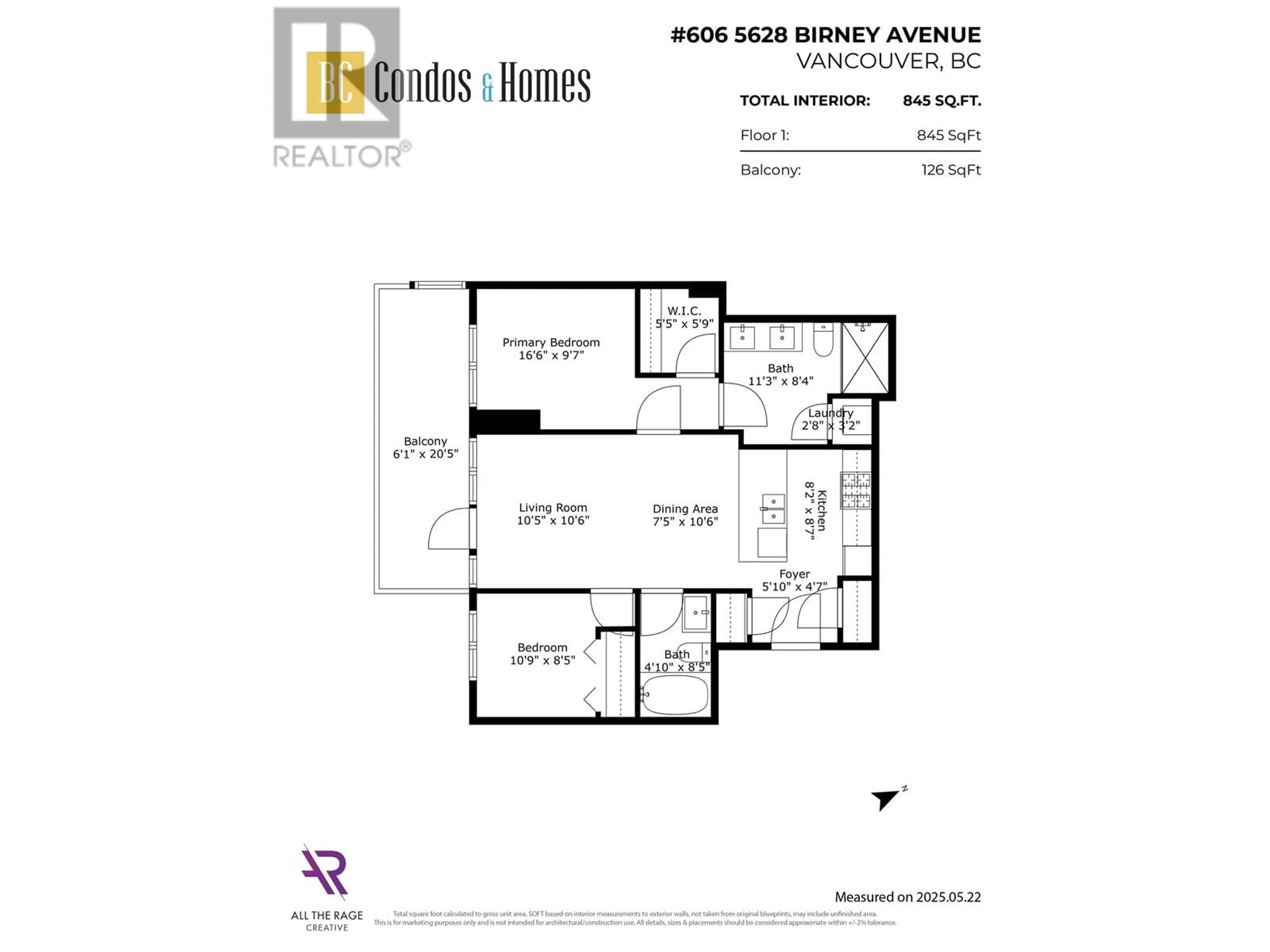 Floor plan for 606 - 5628 BIRNEY AVENUE, Surrey British Columbia V6S0H7