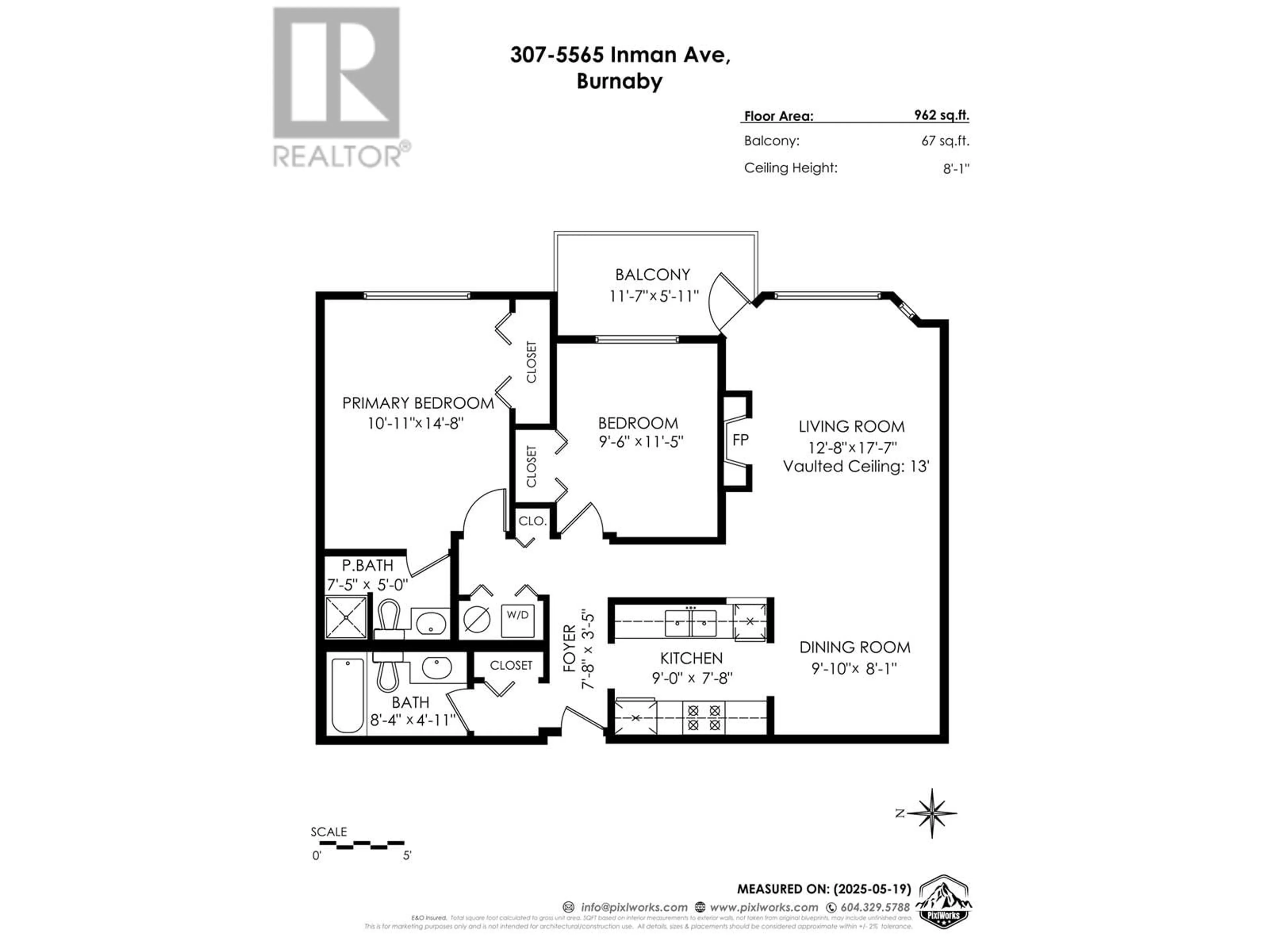 Floor plan for 307 - 5565 INMAN AVENUE, Burnaby British Columbia V5H2M2