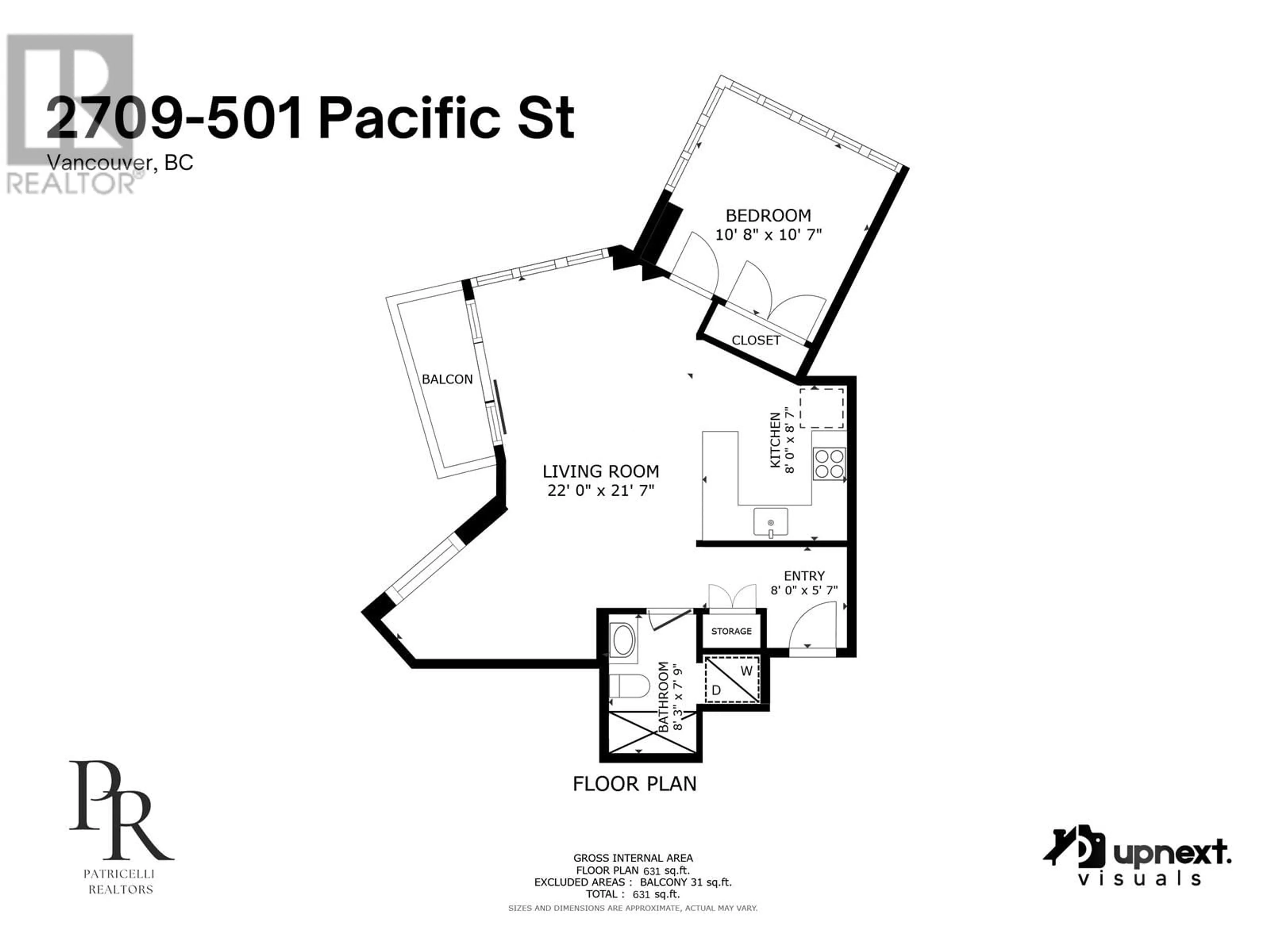 Floor plan for 2709 - 501 PACIFIC STREET, Vancouver British Columbia V6Z2X6