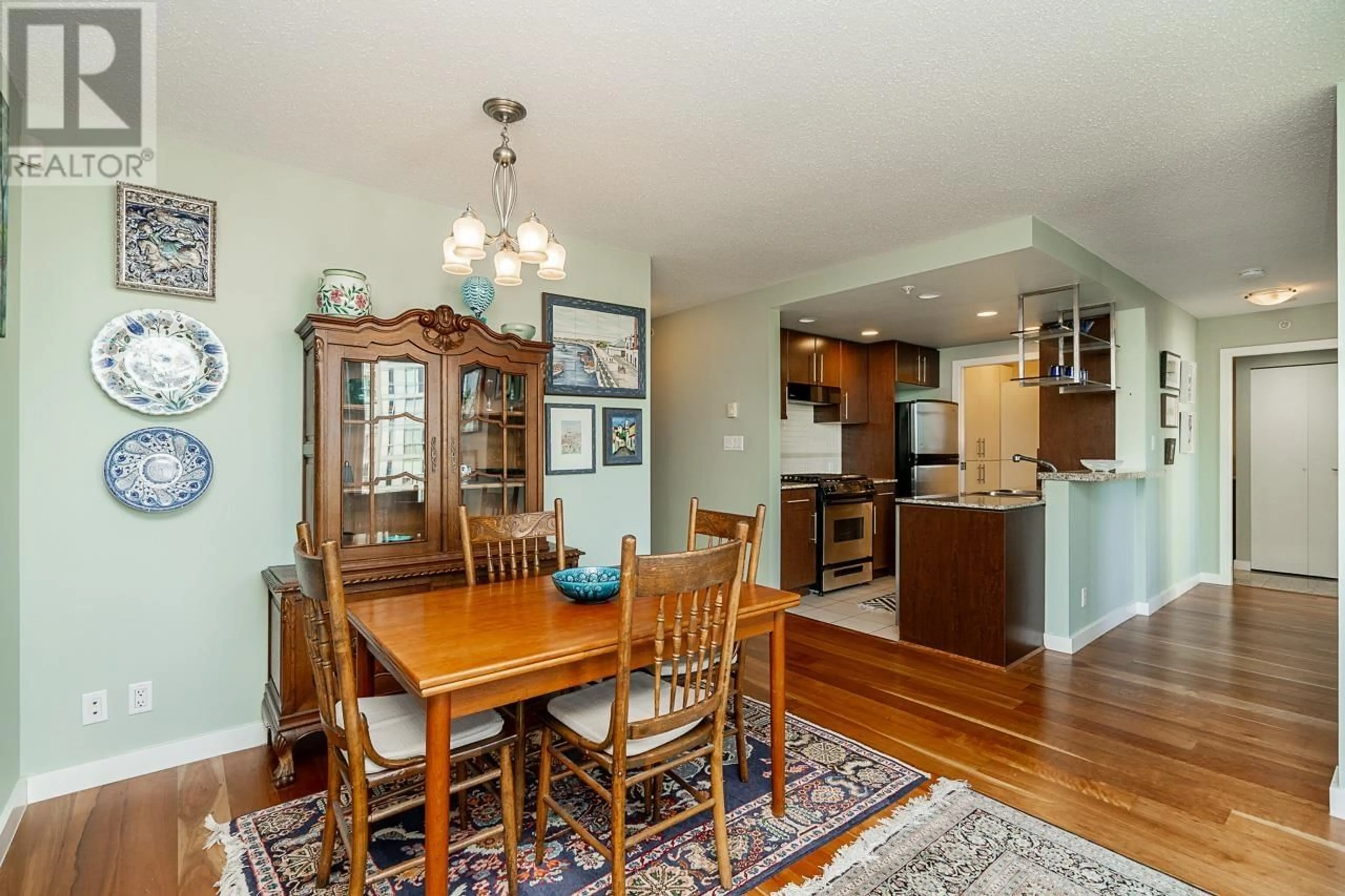 Dining room, wood/laminate floor for 601 - 455 BEACH CRESCENT, Vancouver British Columbia V6Z3E5