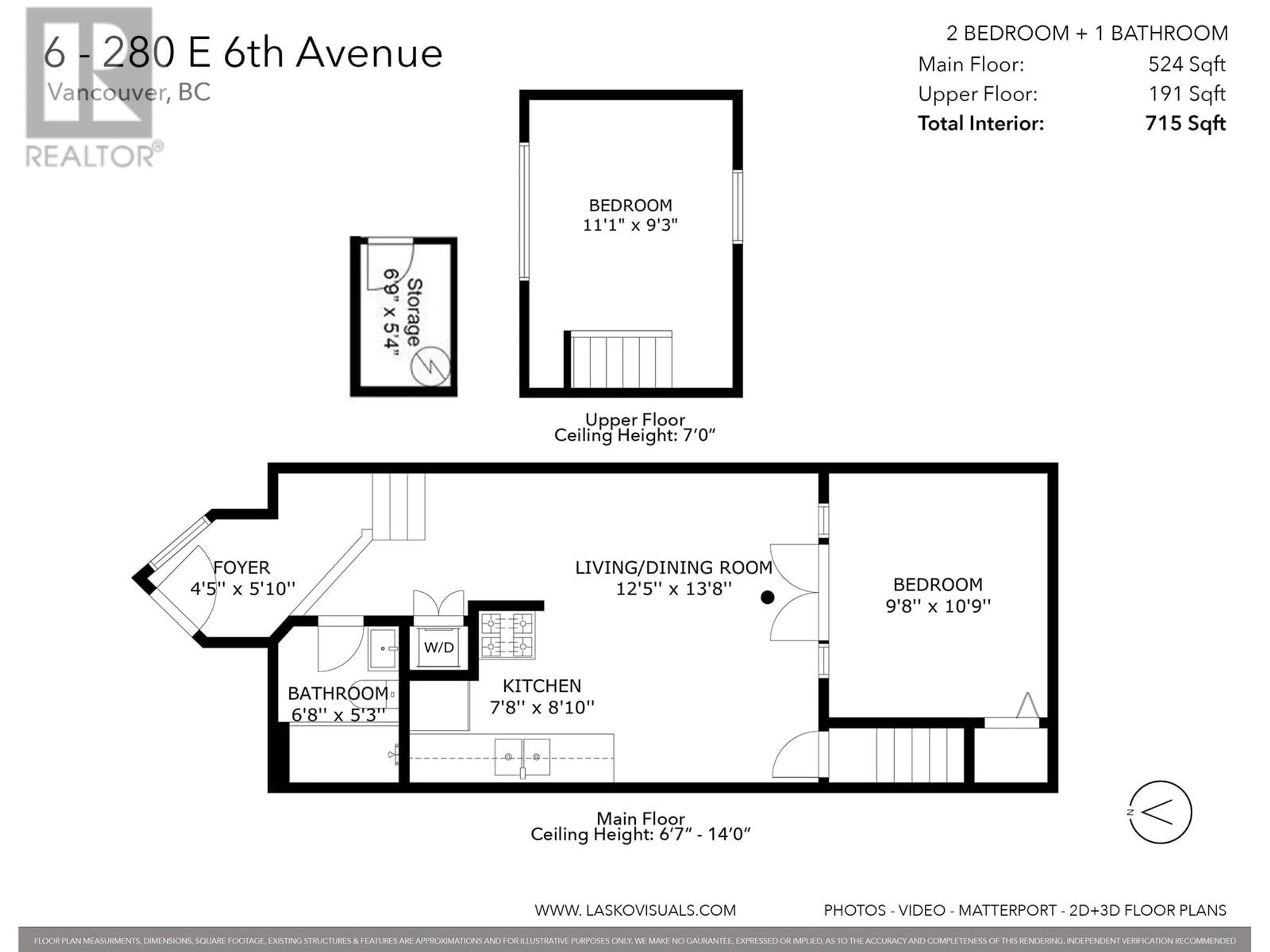 Floor plan for 6 - 280 6TH AVENUE, Vancouver British Columbia V5T1J8