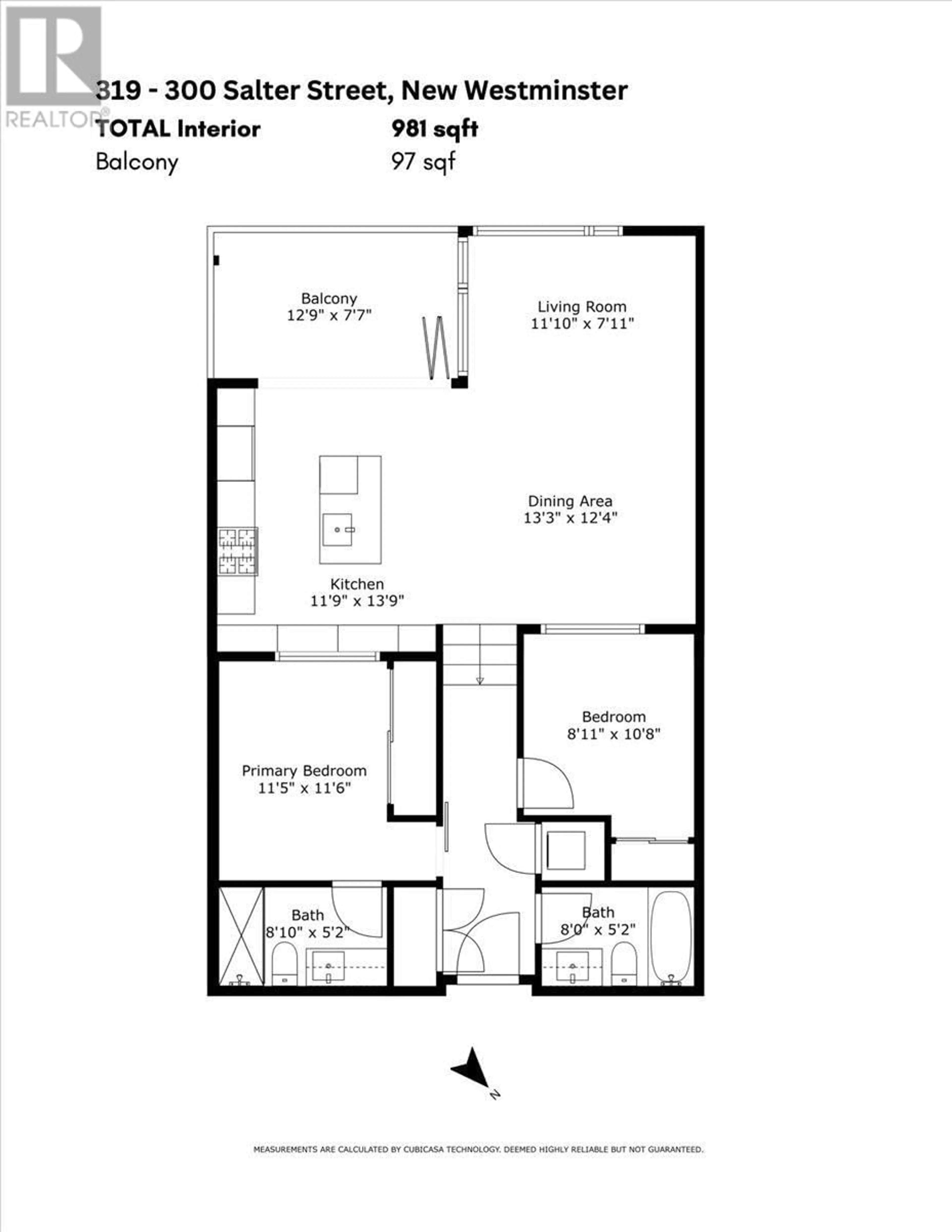 Floor plan for 319 - 300 SALTER STREET, New Westminster British Columbia V3M0L9
