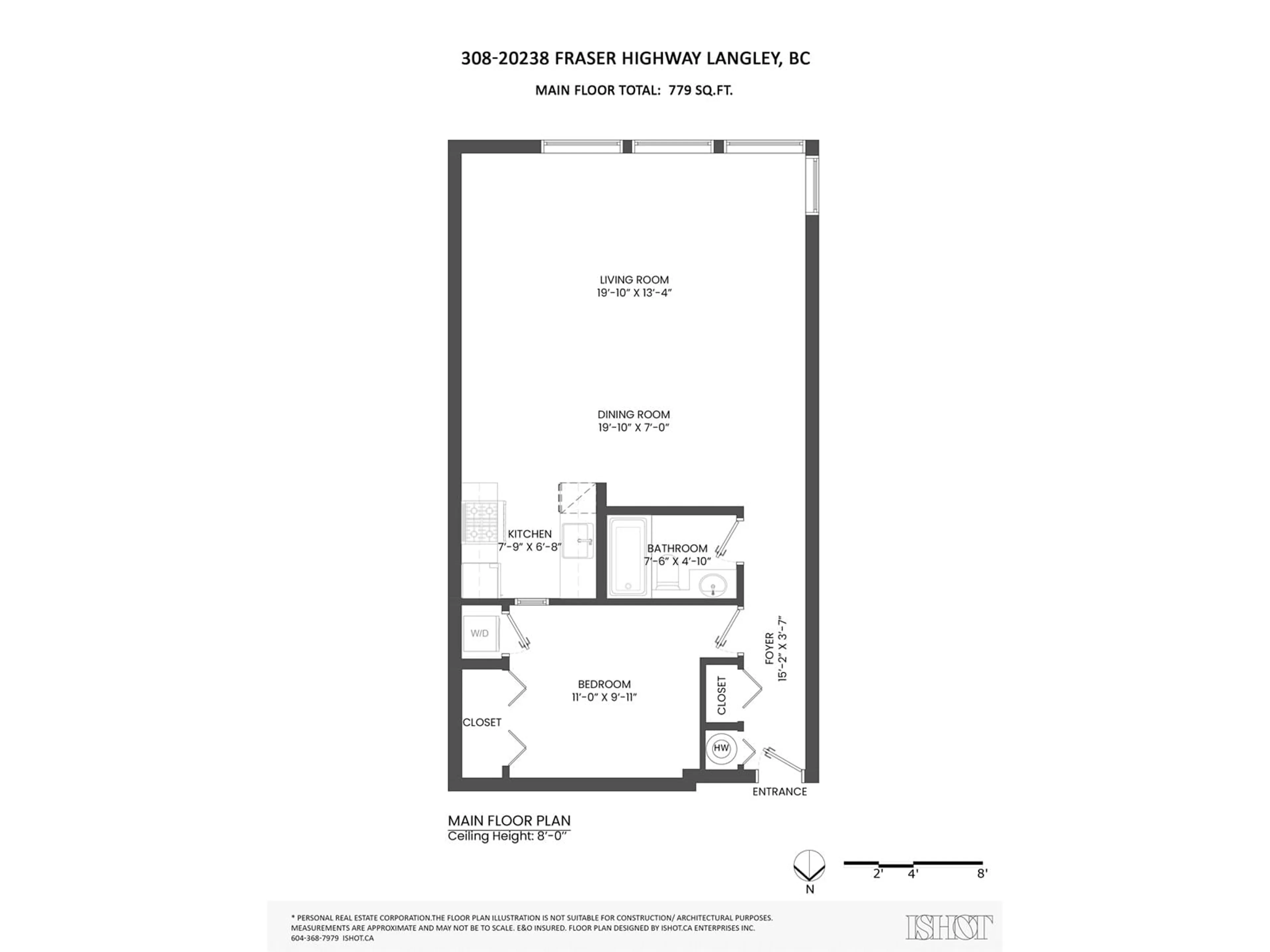 Floor plan for 308 - 20238 FRASER, Langley British Columbia V3A4E6