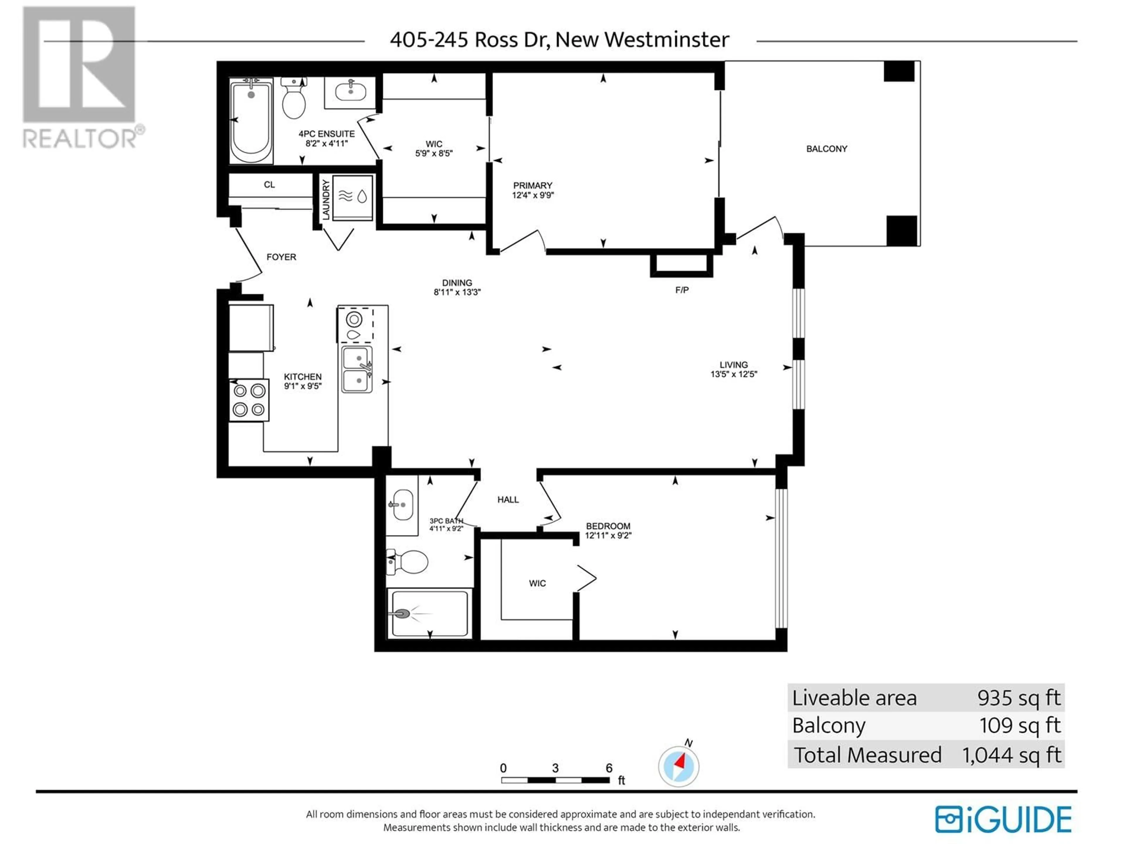 Floor plan for 405 - 245 ROSS DRIVE, New Westminster British Columbia V3L0C6