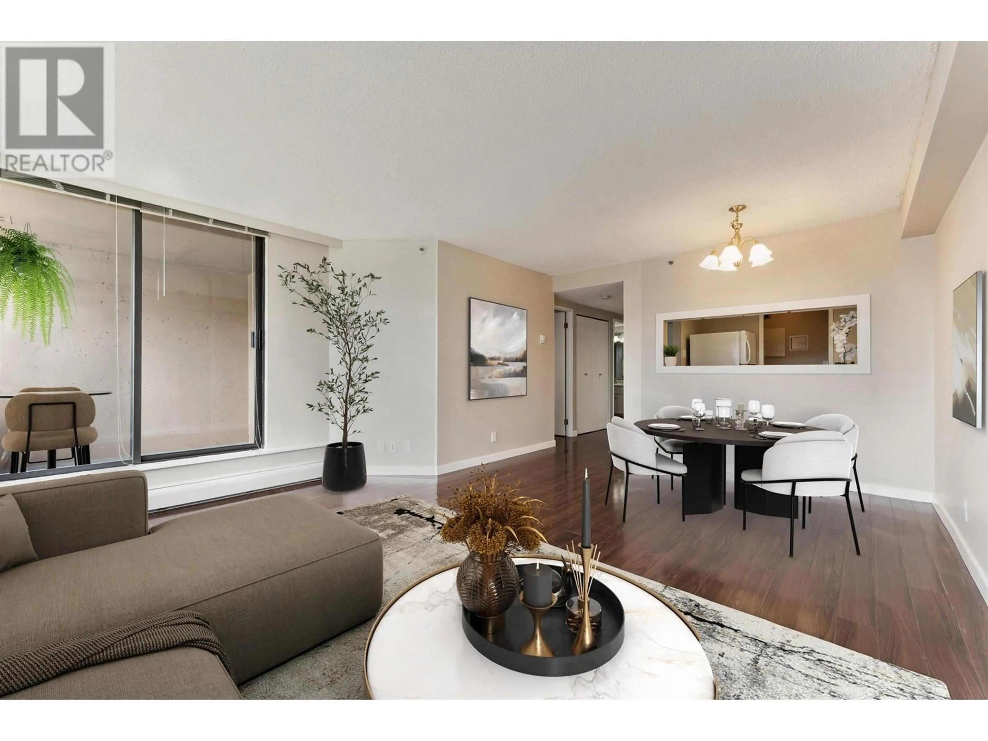 Living room with furniture, wood/laminate floor for 1105 - 460 WESTVIEW STREET, Coquitlam British Columbia V3K6C9