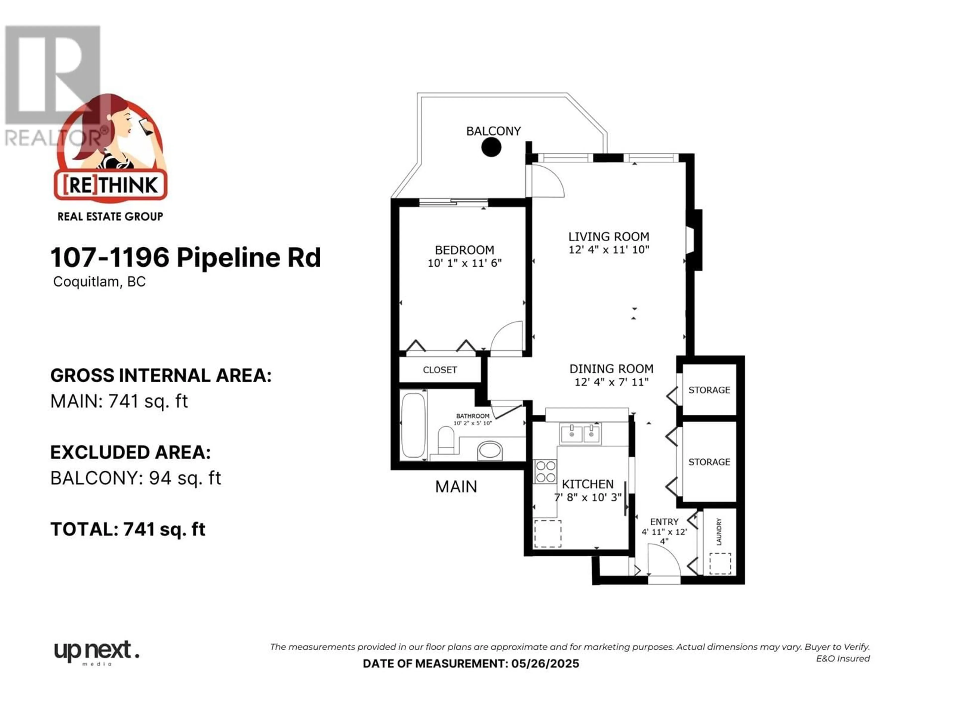 Floor plan for 107 - 1196 PIPELINE ROAD, Coquitlam British Columbia V3B7Z6