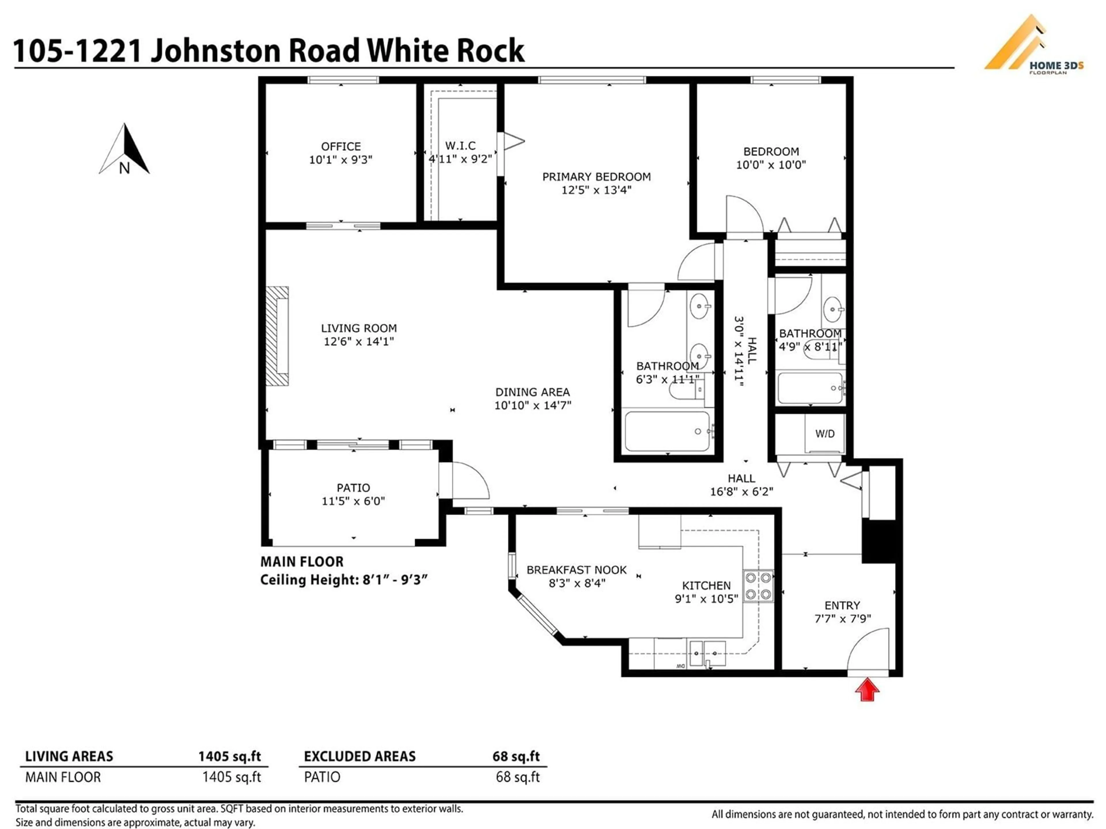 Floor plan for 105 - 1221 JOHNSTON, Surrey British Columbia V4B3Y8