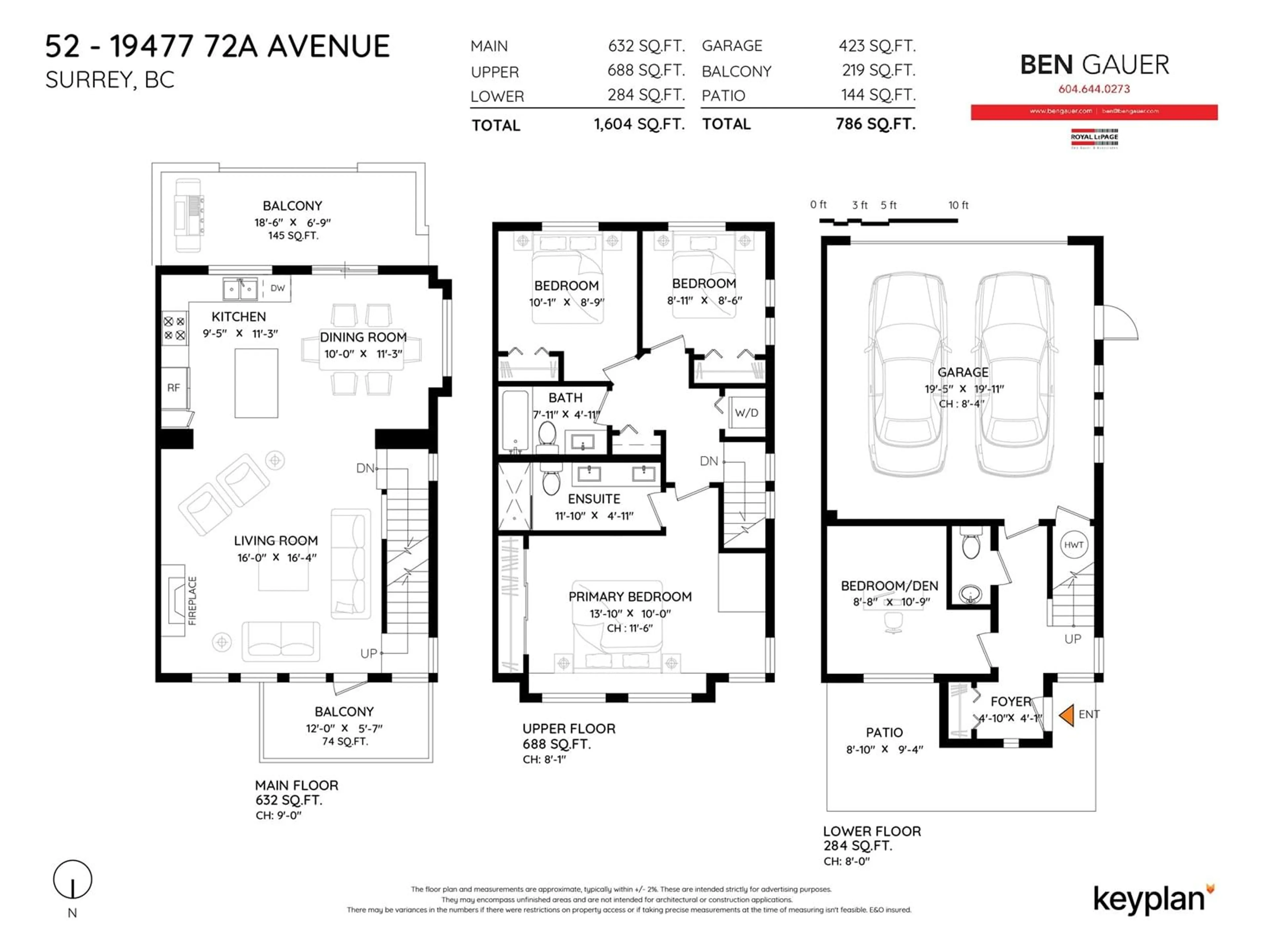 Floor plan for 52 - 19477 72A, Surrey British Columbia V4N6M2