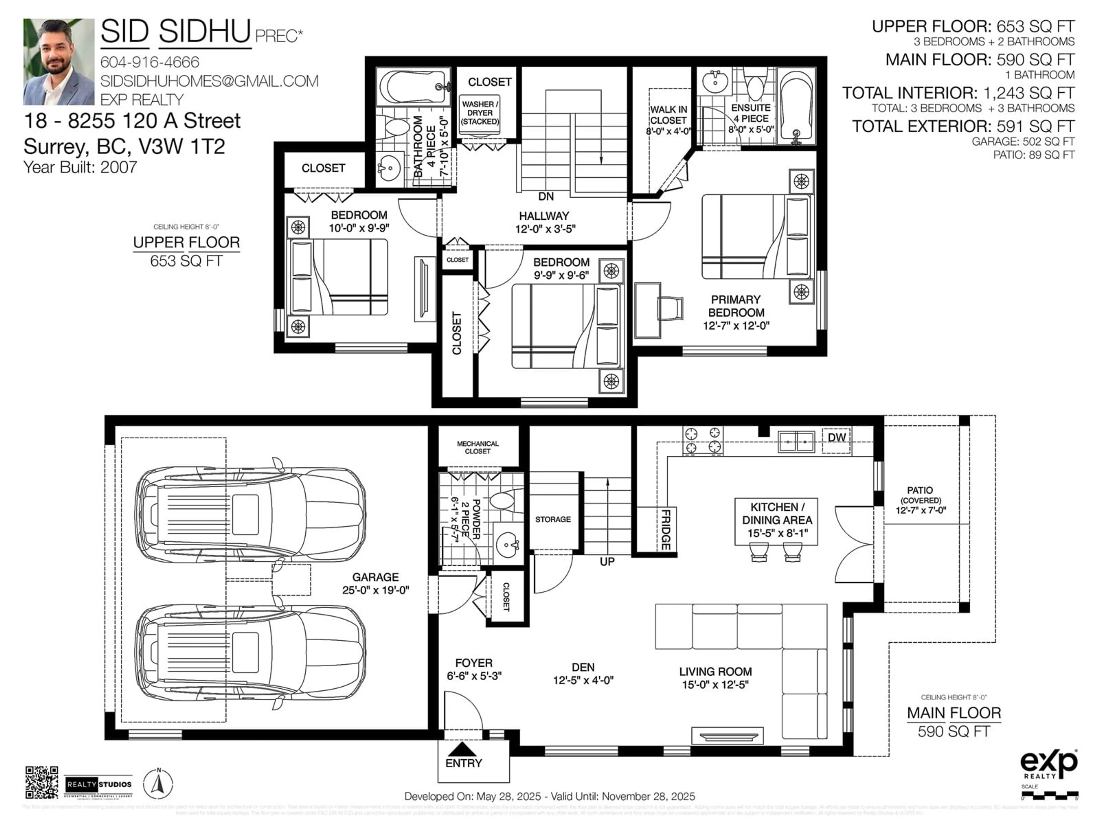 Floor plan for 18 - 8255 120A, Surrey British Columbia V3W1T2