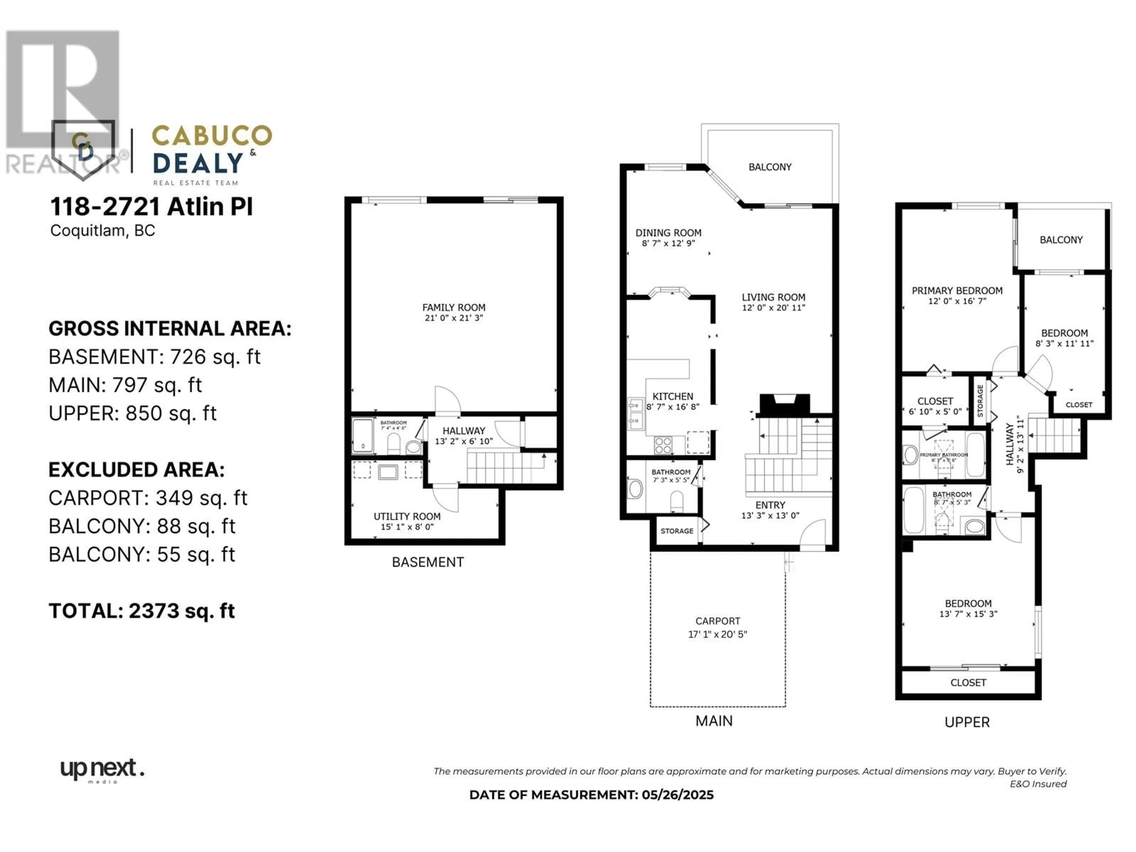 Floor plan for 118 - 2721 ATLIN PLACE, Coquitlam British Columbia V3C5C1