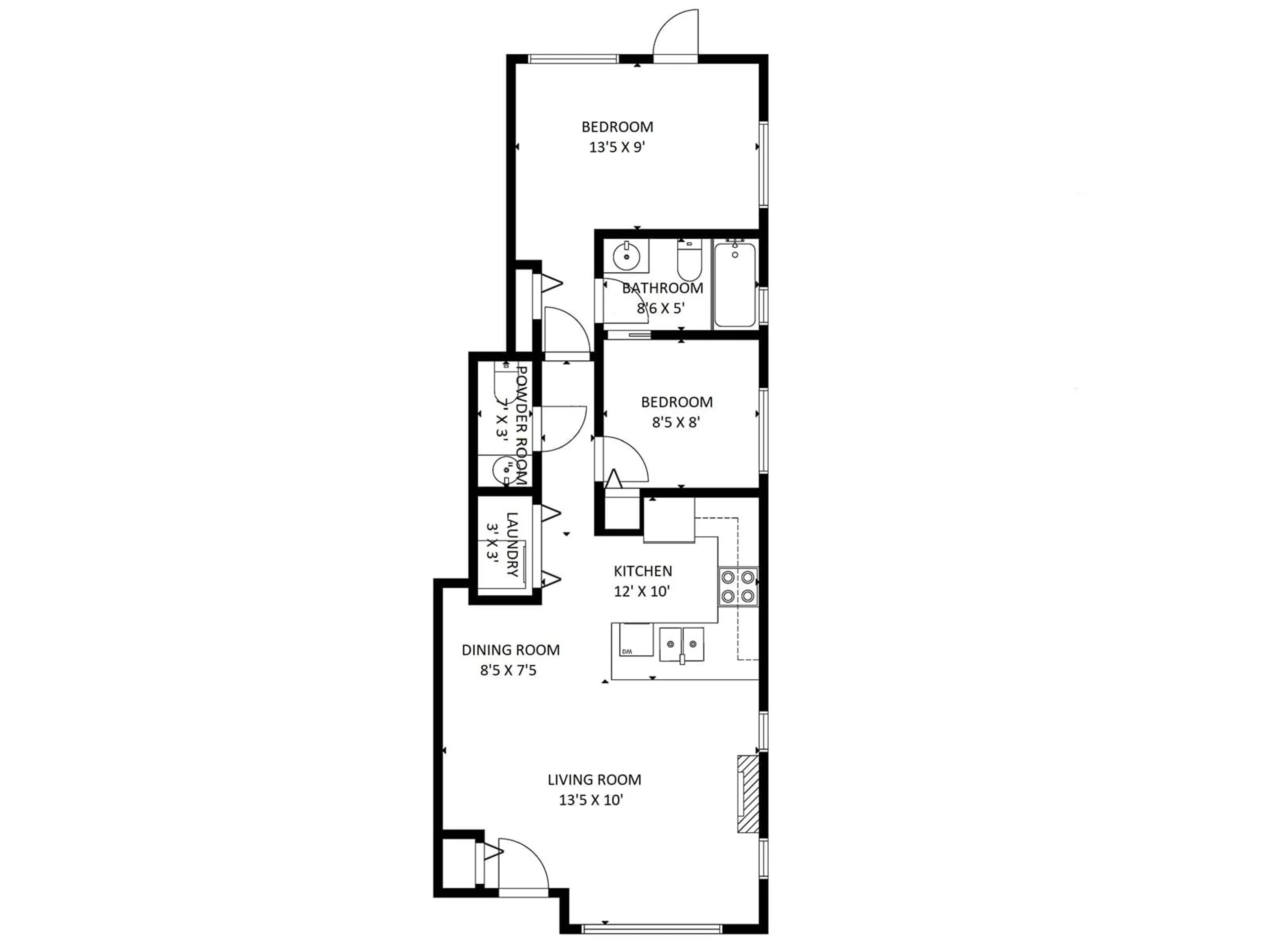 Floor plan for 124 - 13958 108, Surrey British Columbia V3T0B4