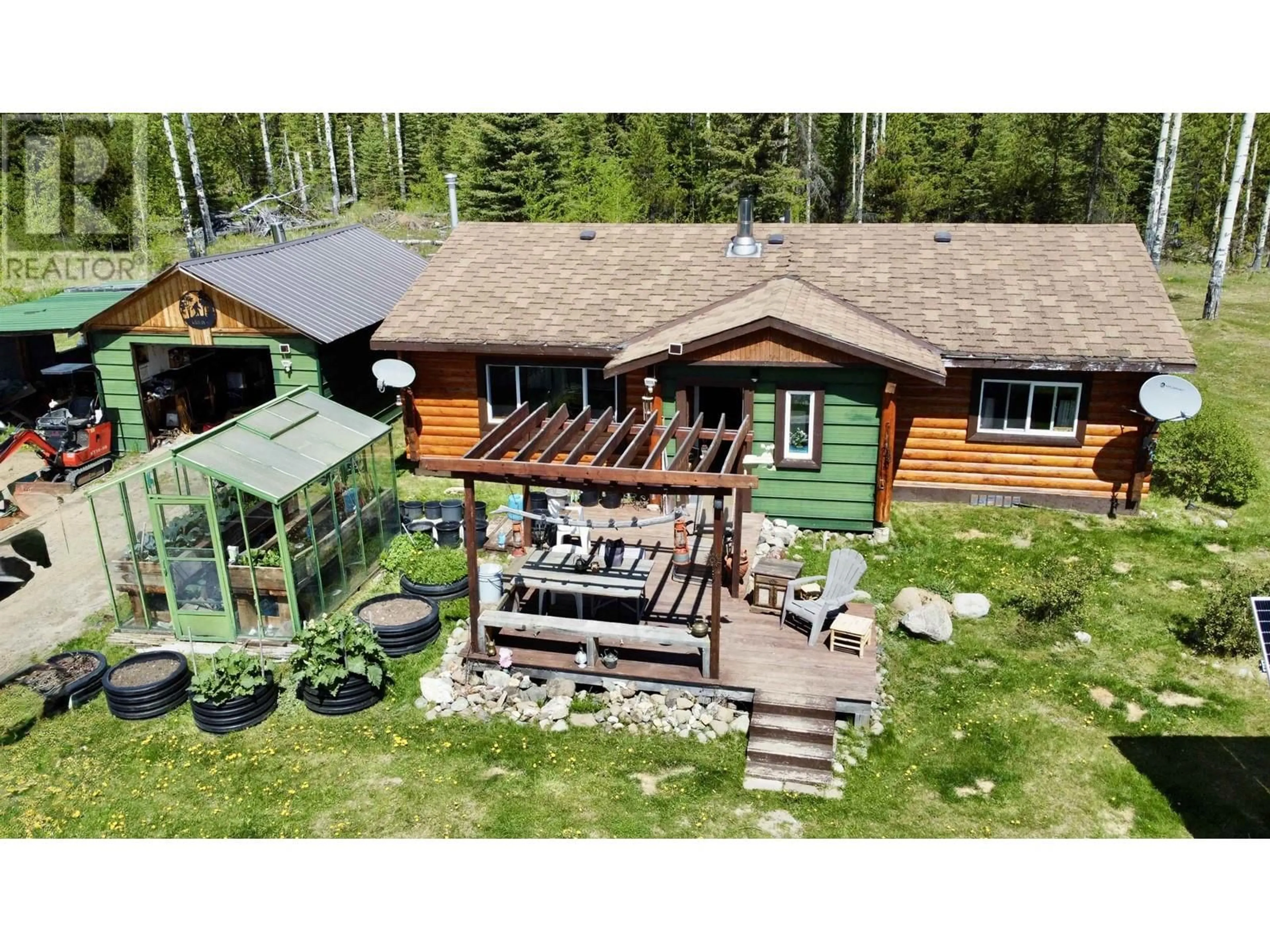 A pic from outside/outdoor area/front of a property/back of a property/a pic from drone, unknown for 7611 NORTH BONAPARTE ROAD, Bridge Lake British Columbia V0K2K2
