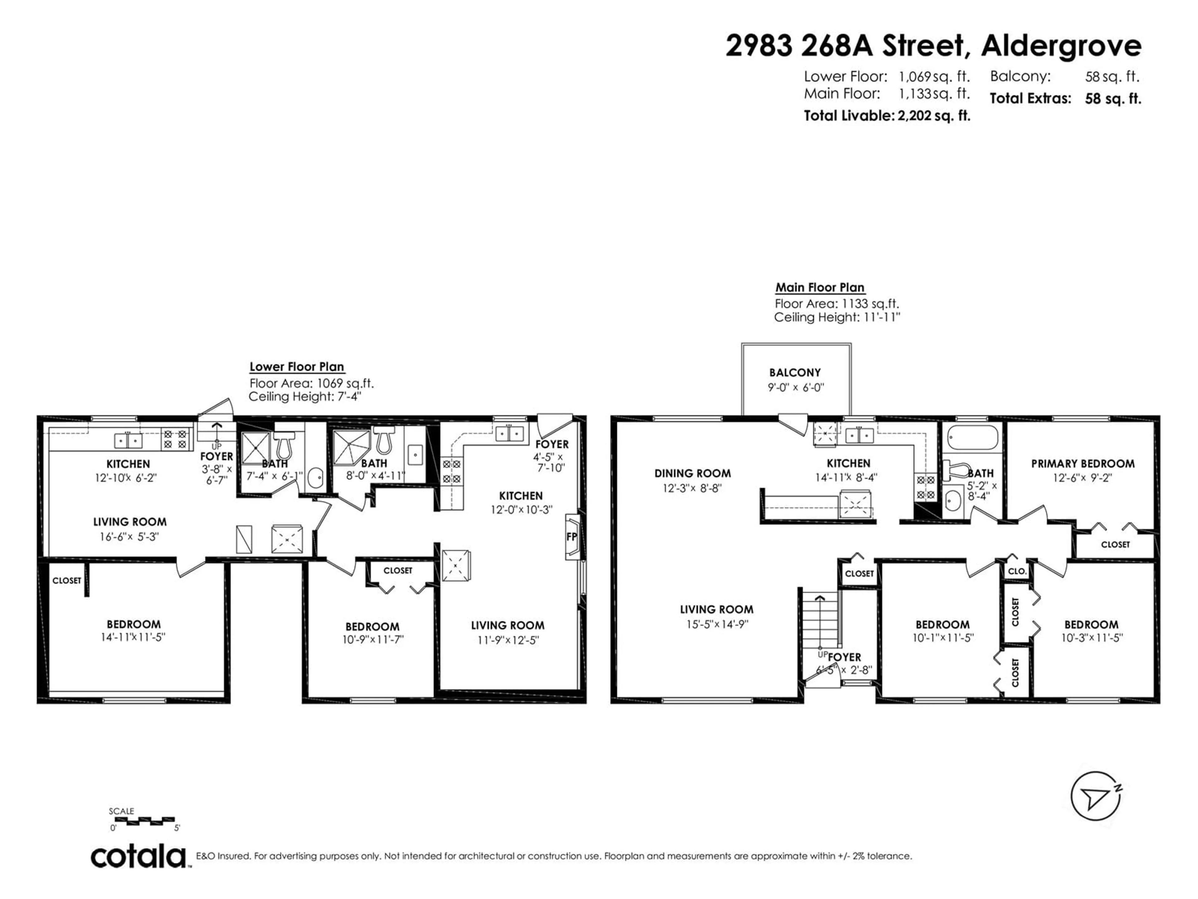 Floor plan for 2983 268A, Langley British Columbia V4W3B9