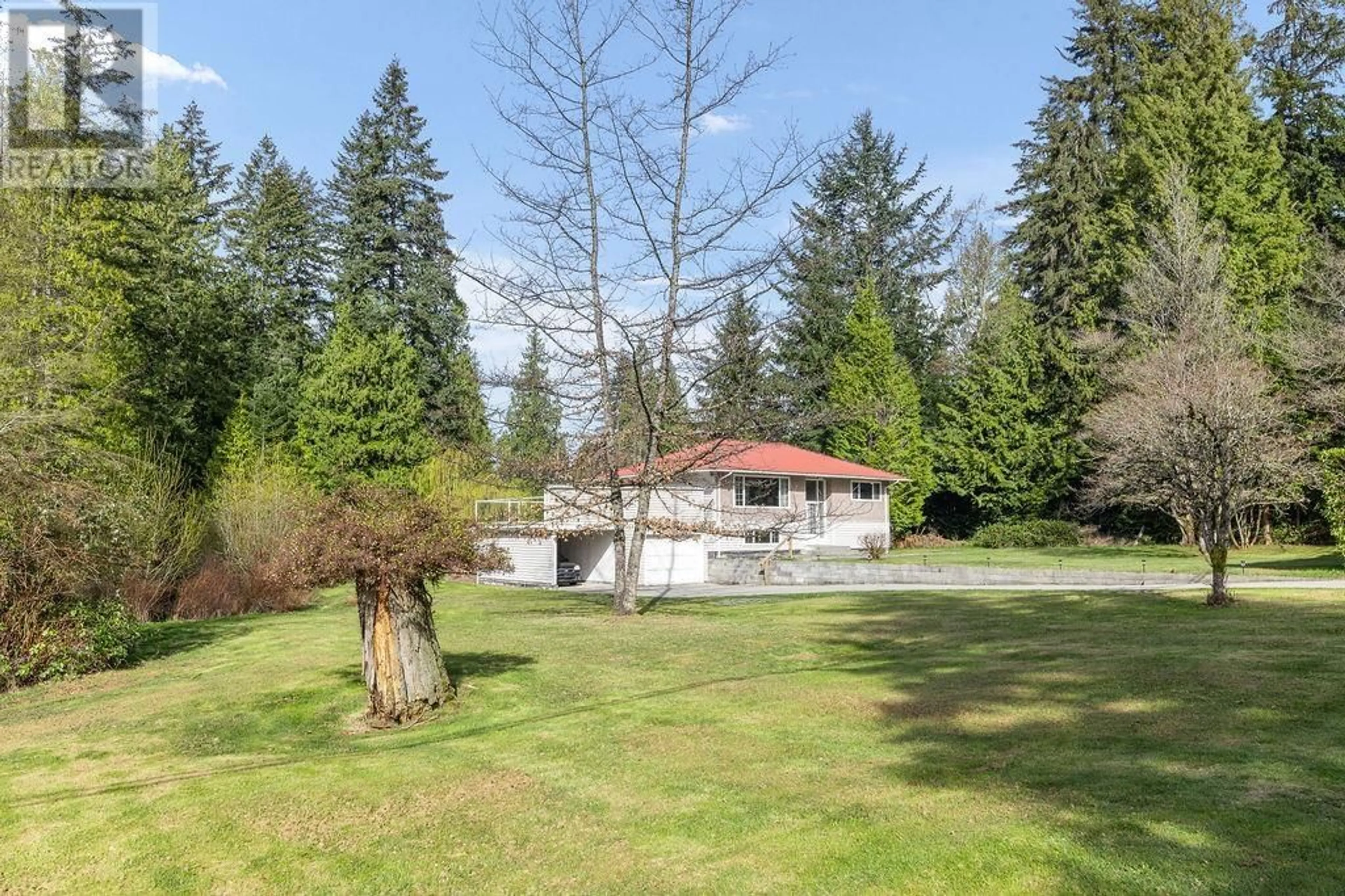 A pic from outside/outdoor area/front of a property/back of a property/a pic from drone, forest/trees view for 593 VETERANS ROAD, Gibsons British Columbia V0N1V4