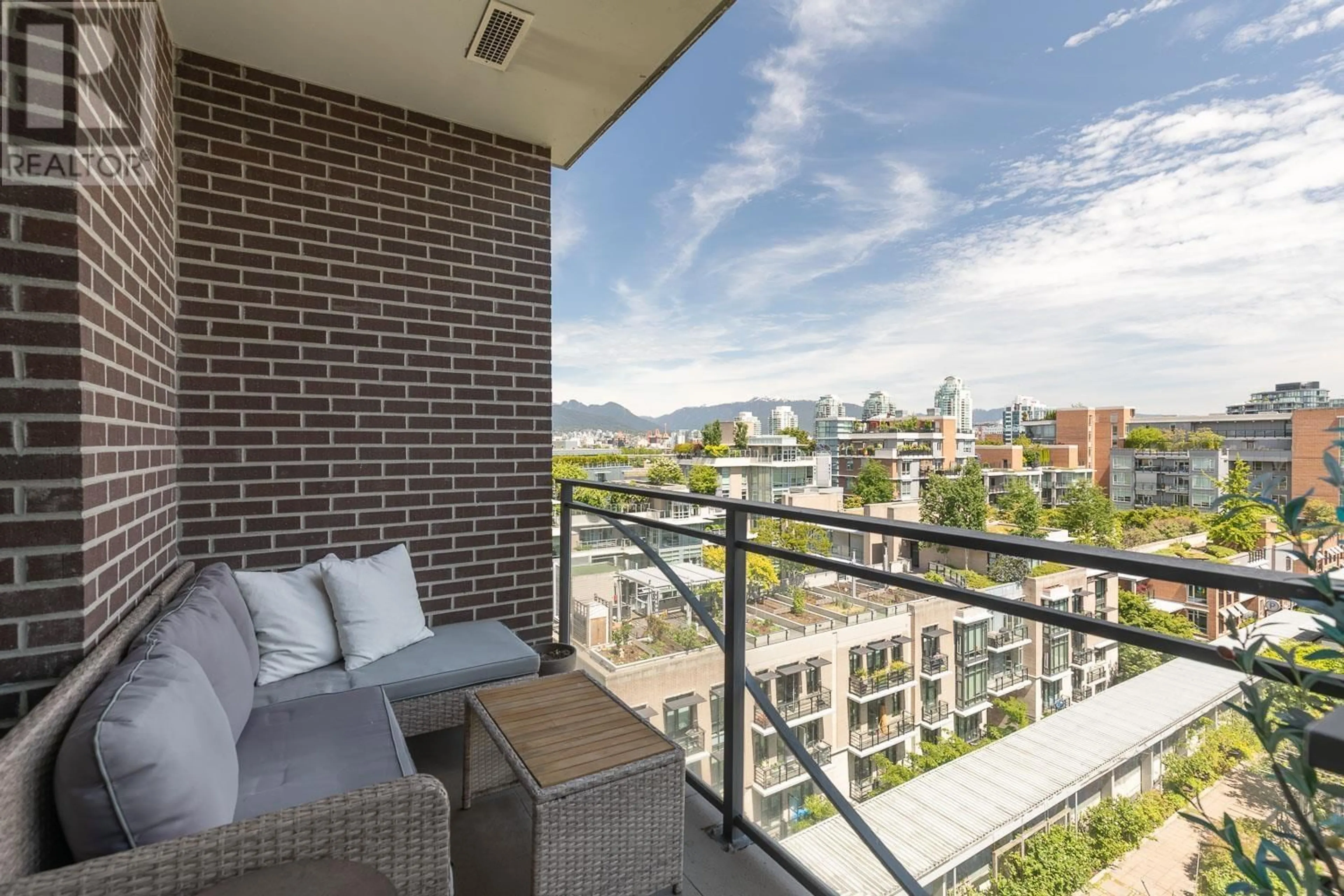 Balcony in the apartment, city buildings view from balcony for 911 - 181 1ST AVENUE, Vancouver British Columbia V5Y0E3