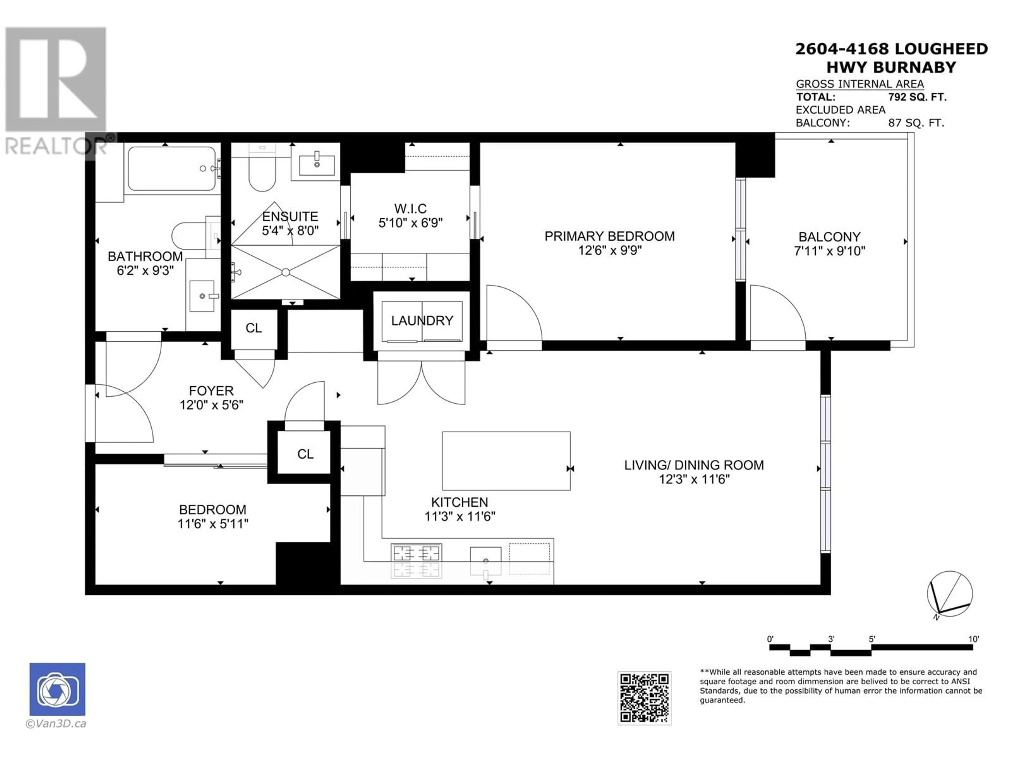 Floor plan for 2604 - 4168 LOUGHEED HIGHWAY, Burnaby British Columbia V5C0N9