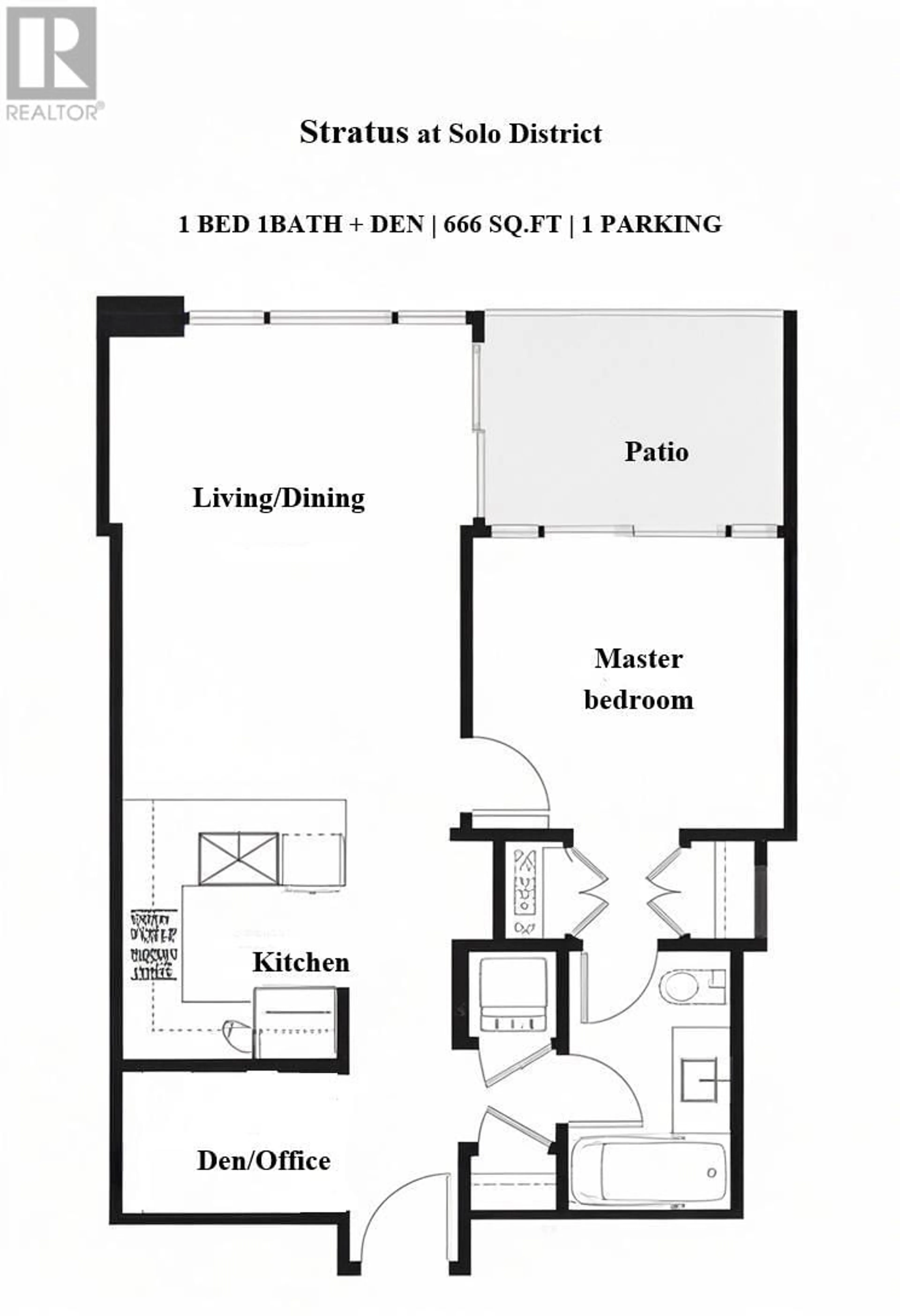Floor plan for 1003 - 2008 ROSSER AVENUE, Burnaby British Columbia V5C0H8