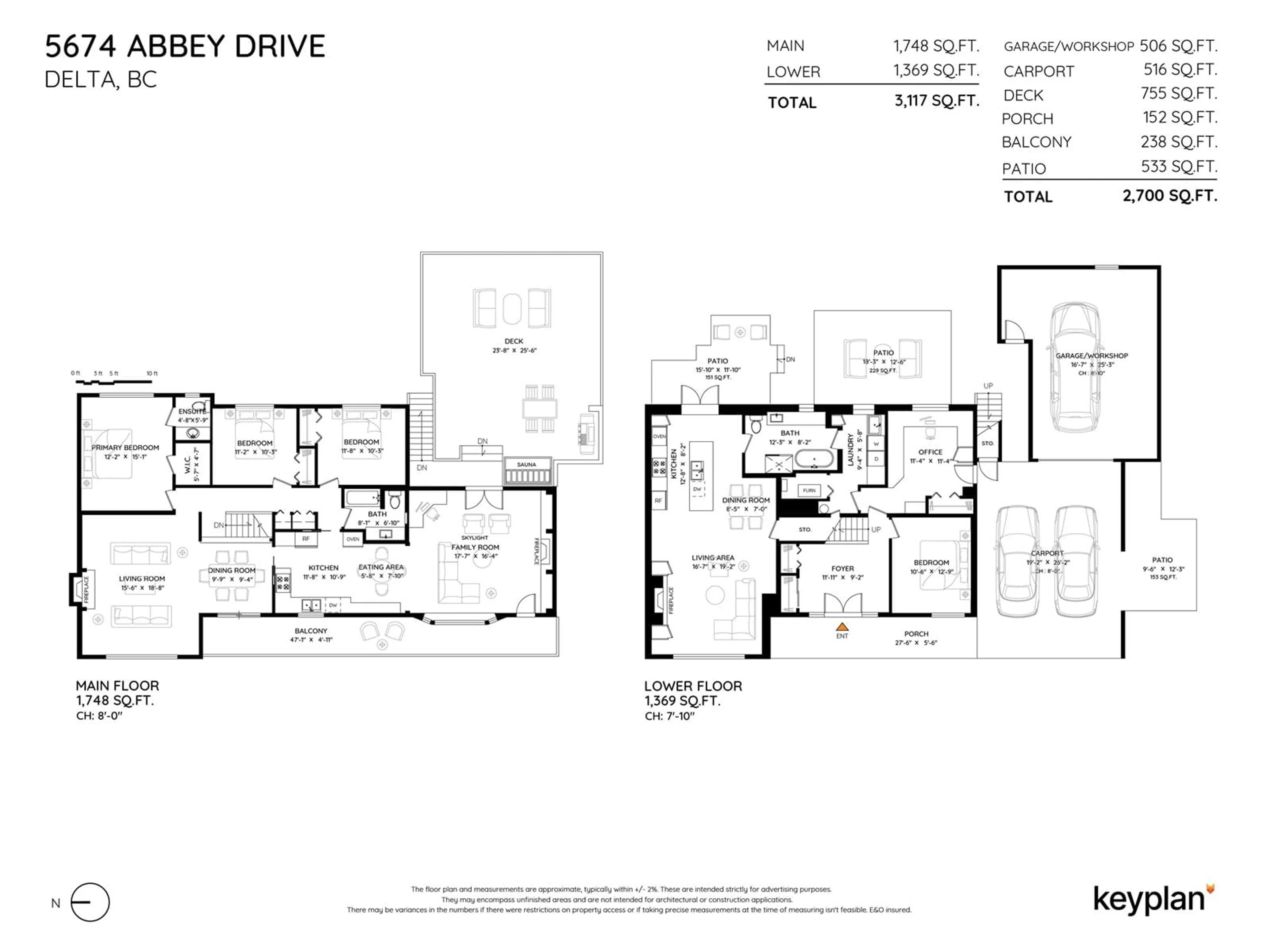 Floor plan for 5674 ABBEY, Delta British Columbia V4E1B8